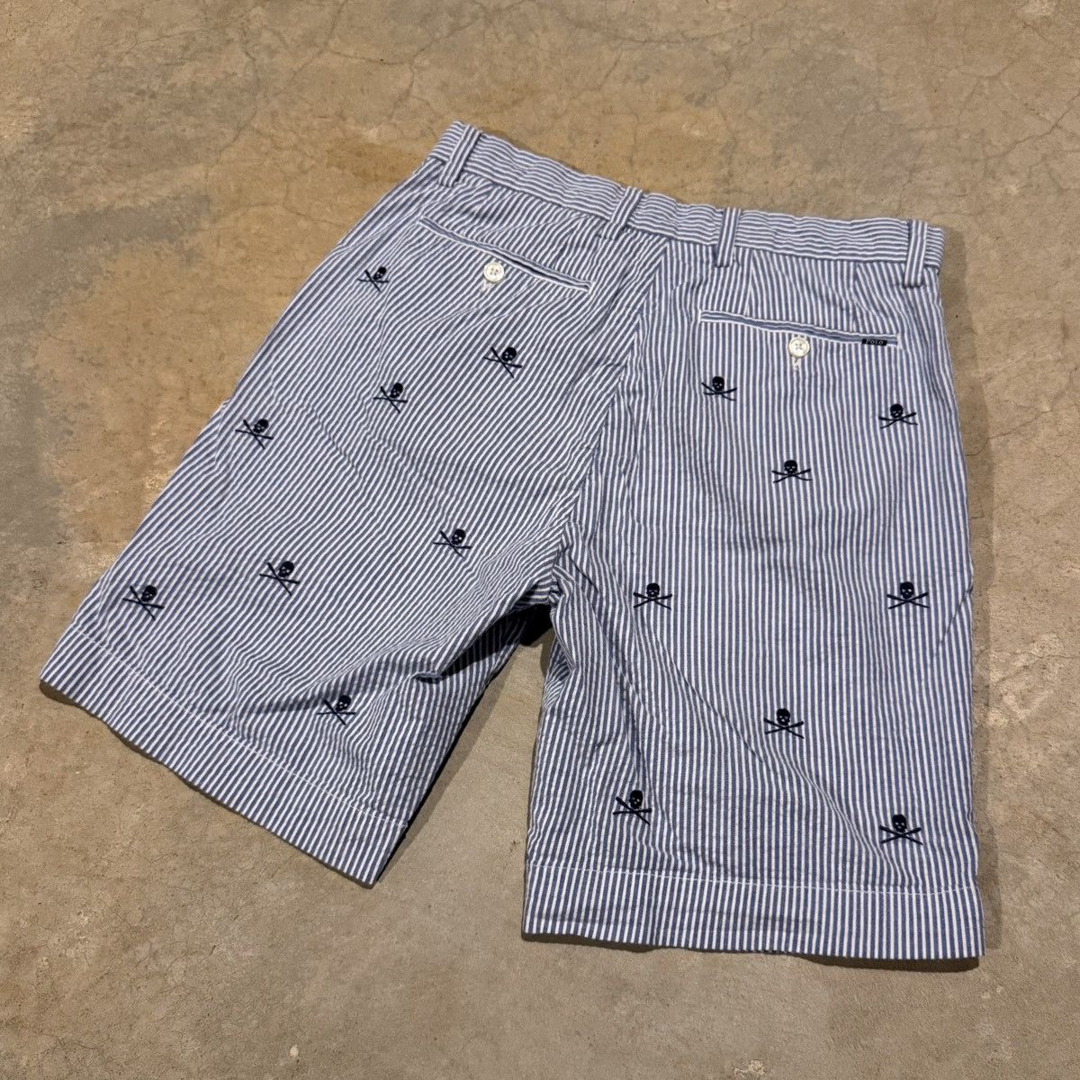 Polo Ralph Lauren Polo Ralph Lauren Crossbones Skulls Seersucker Shorts Grunge Size US 29 - 8 Thumbnail