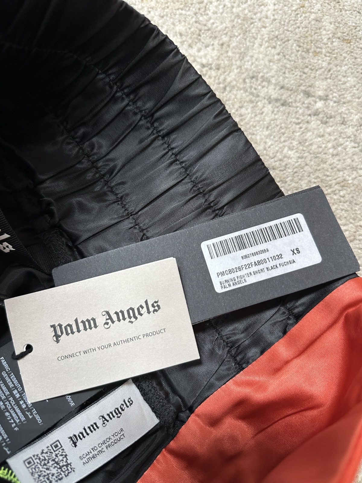 Palm Angels Burning Fighter Embroidered Shorts Size US 26 / EU 42 - 9 Thumbnail