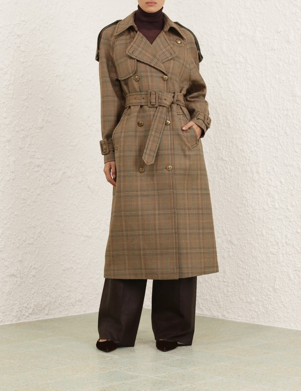 Zimmermann oc11z0725 Eden Checked Trench Coat in Multicolor Size L / US 10 / IT 46 - 8 Thumbnail