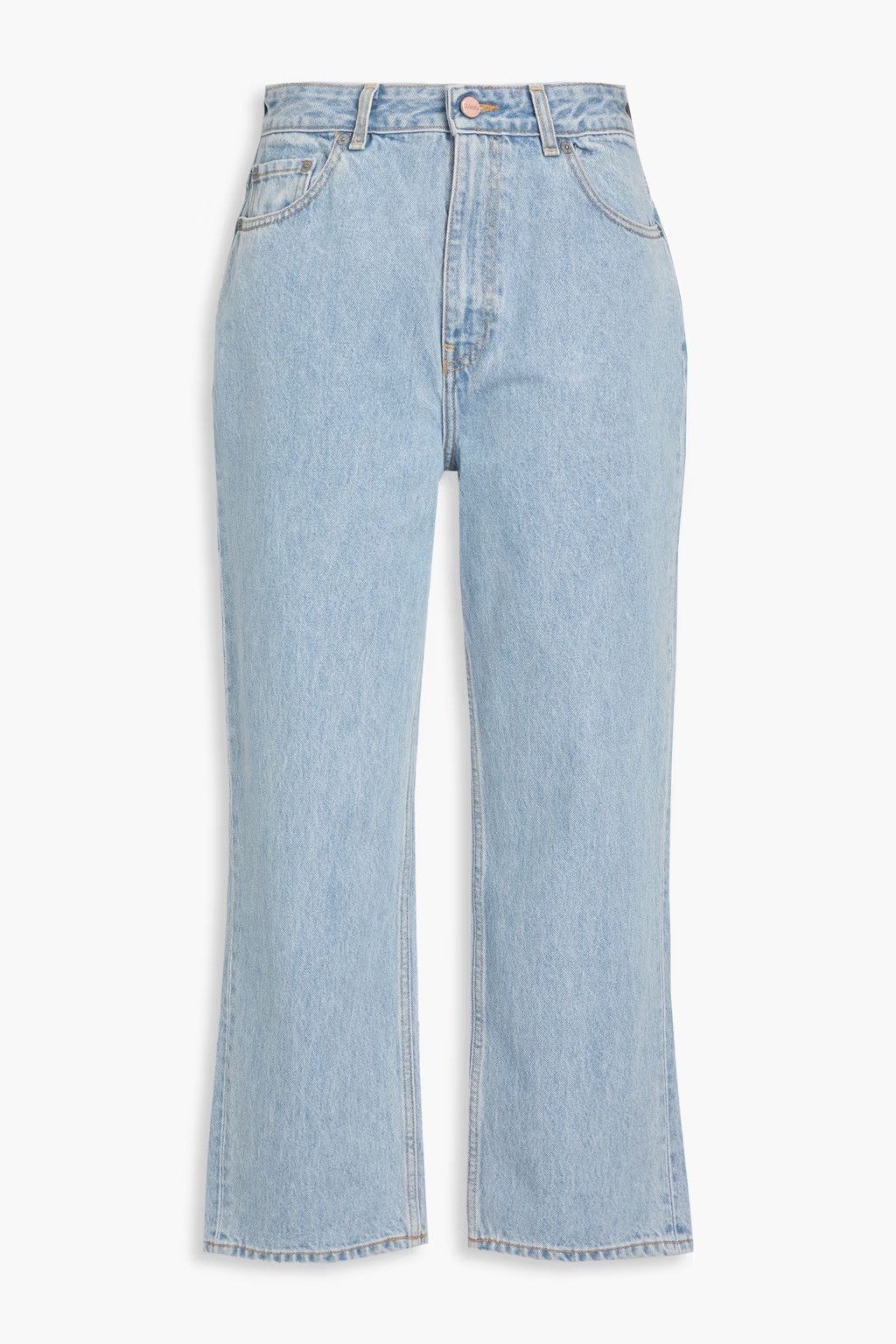 Ganni GANNI Cropped high-rise straight-leg jeans Light denim 30W Size 30" / US 8 / IT 44 - 4 Thumbnail