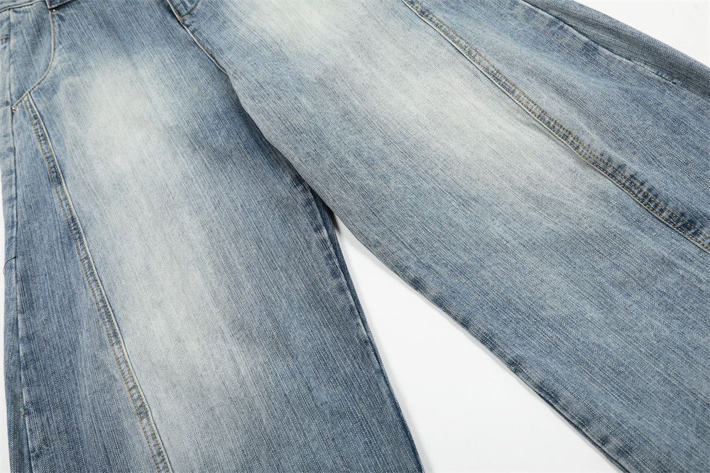 Japanese Brand × Jean Vintage loose wide-leg punk split stitching scimitar jeans Size US 32 / EU 48 - 6 Thumbnail