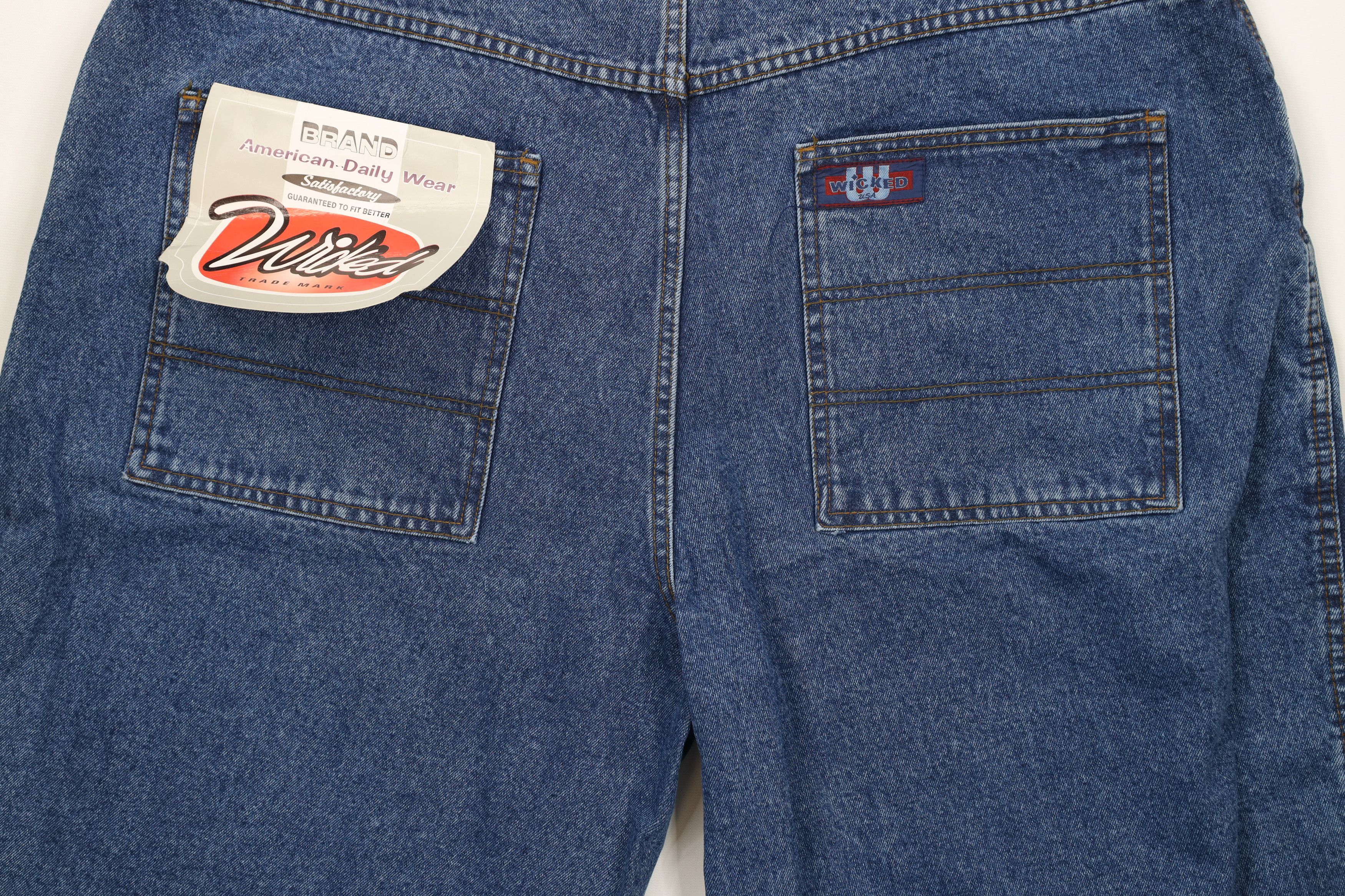 Vintage Deadstock Vintage 90s Streetwear Jean Shorts Jorts Blue Size US 44 / EU 60 - 9 Thumbnail