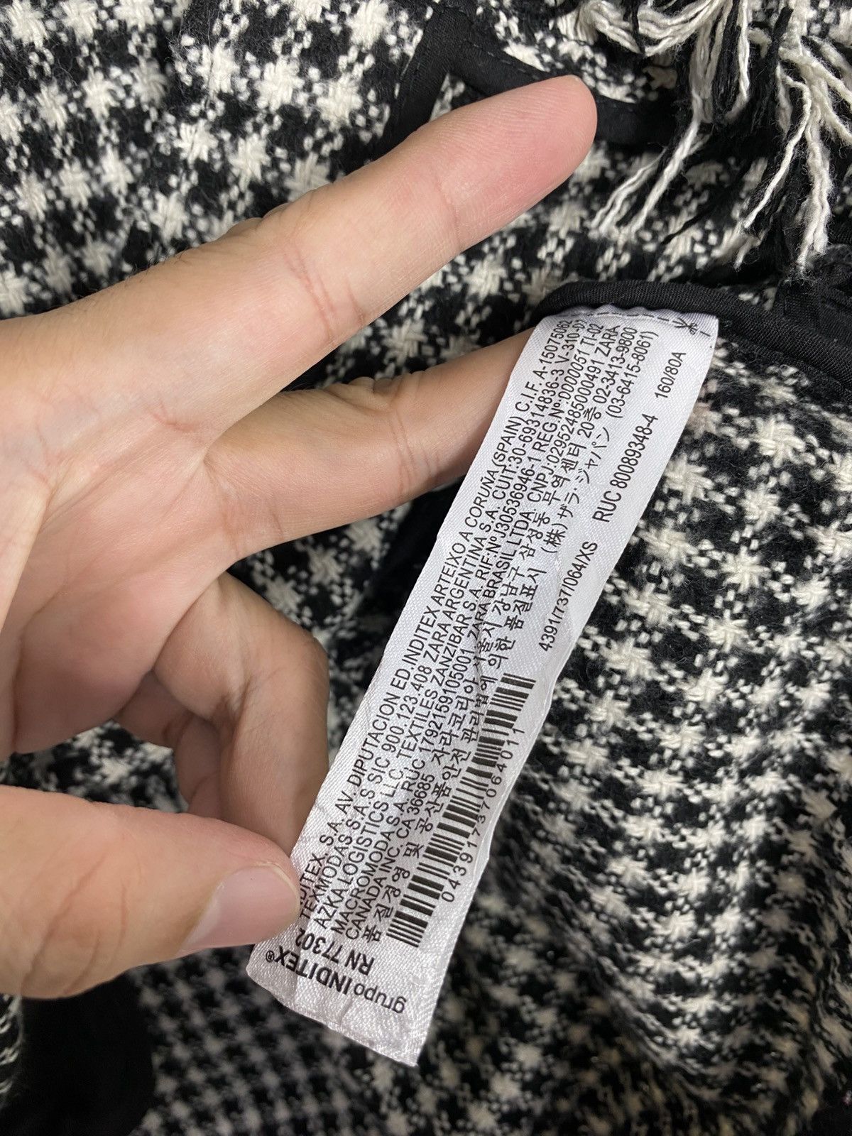 Zara Rare‼️ Zara Houndstooth Fringed Overshirt Jacket Size S / US 4 / IT 40 - 7 Thumbnail