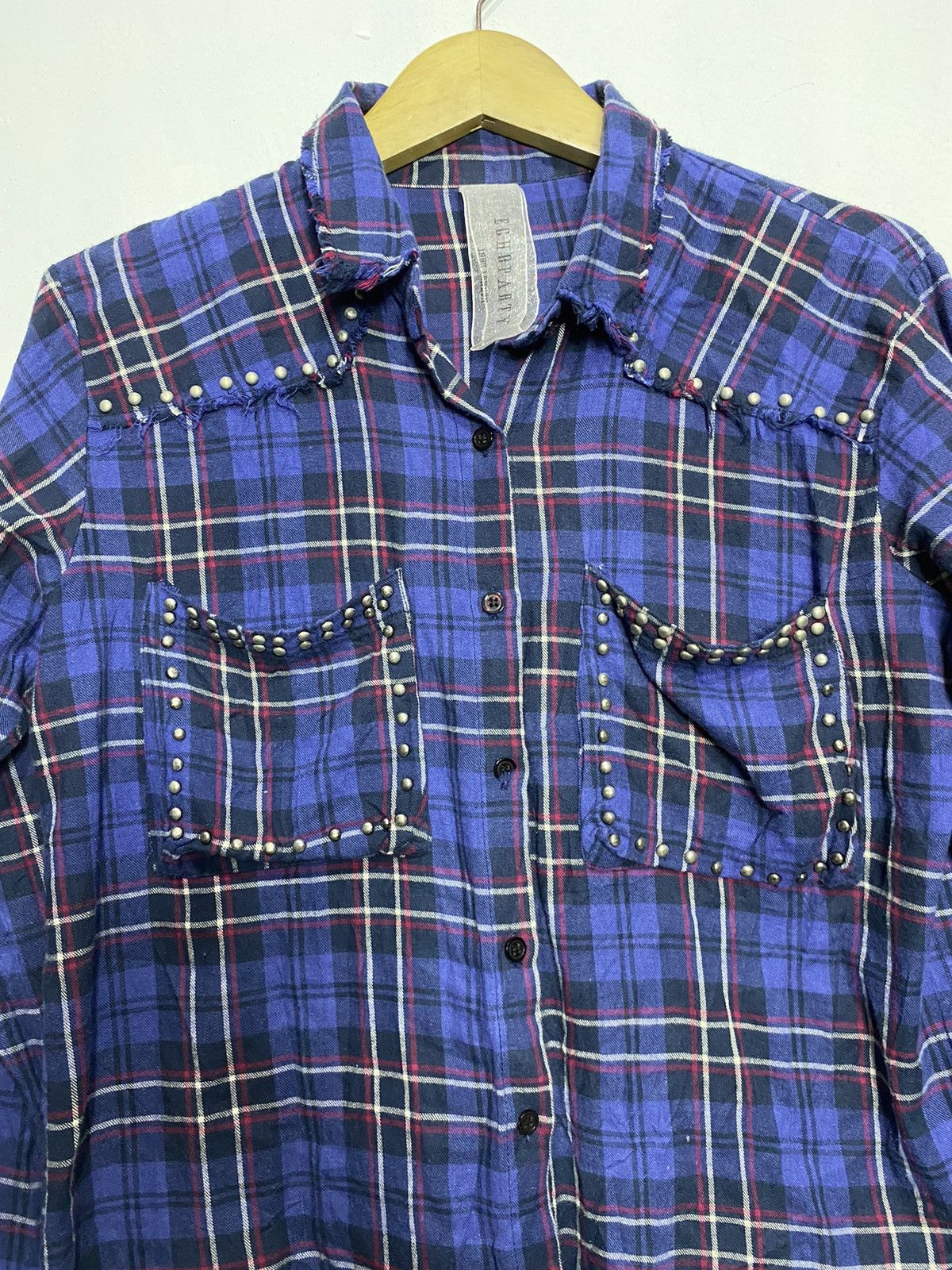 If Six Was Nine × Japanese Brand × Le Grande Bleu (L.G.B.) Echoparty london studed distressed flanel button shirts Size US M / EU 48-50 / 2 - 4 Thumbnail