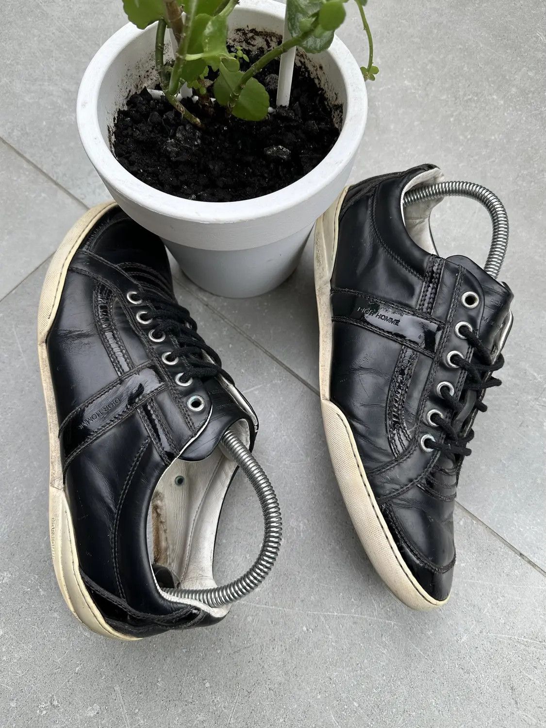 image of Dior Archive Ss02 Leather Slip On Shoes in Black, Women's (Size 9)