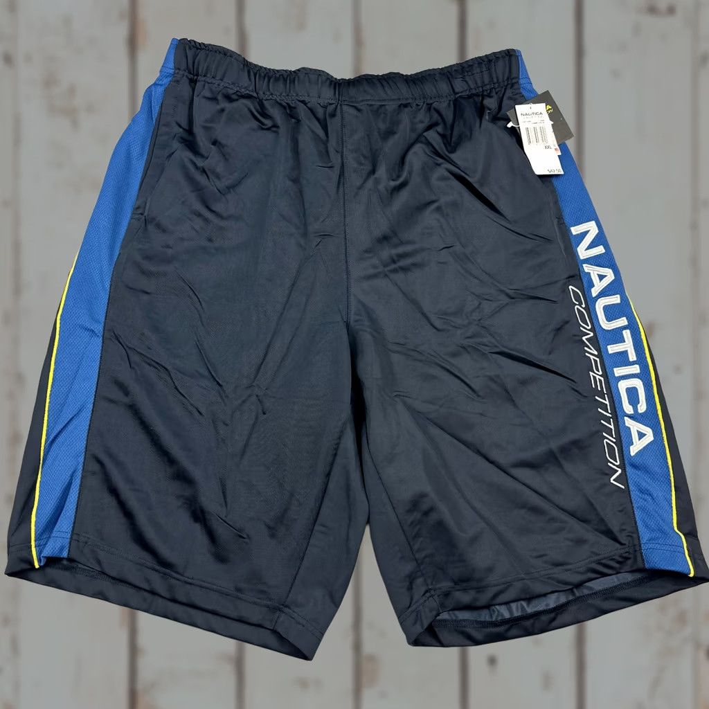 Nautica Nautica Competition Athletic Shorts Men 2XL Navy Blue Spellout Y2K Deadstock XXL Size US 39 - 1 Thumbnail
