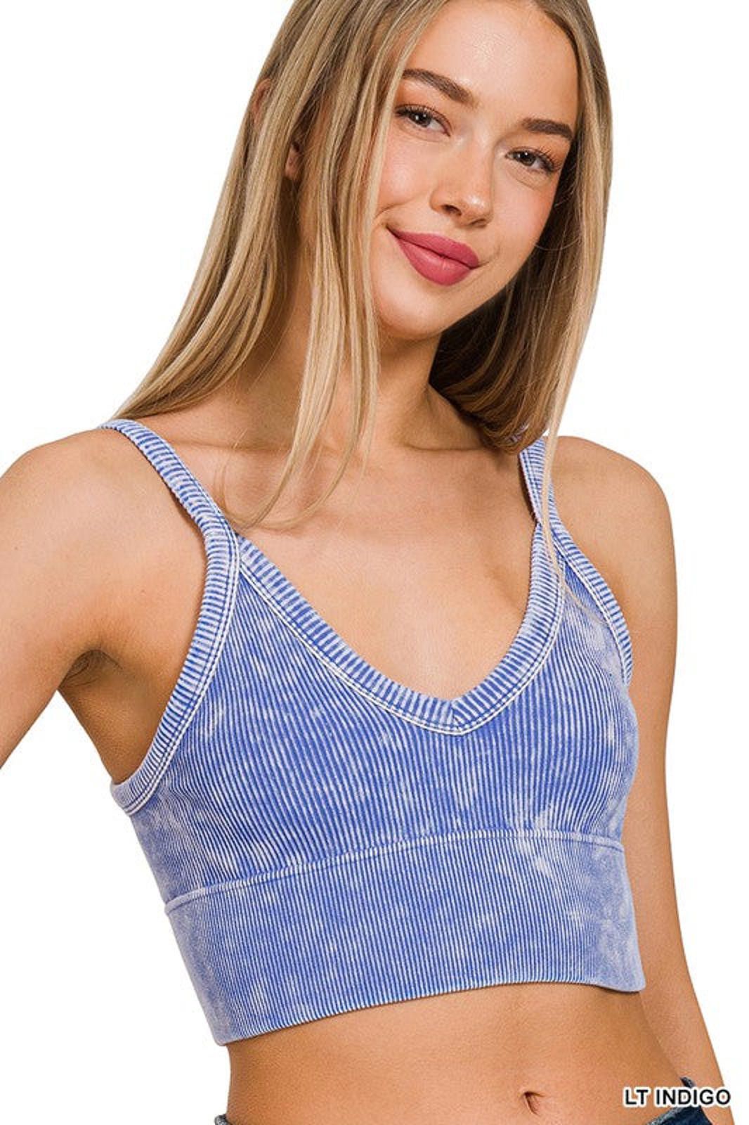 Other Washed Ribbed Seamless V-Neck Cropped Cami Zenana Size S / US 4 / IT 40 - 2 Thumbnail
