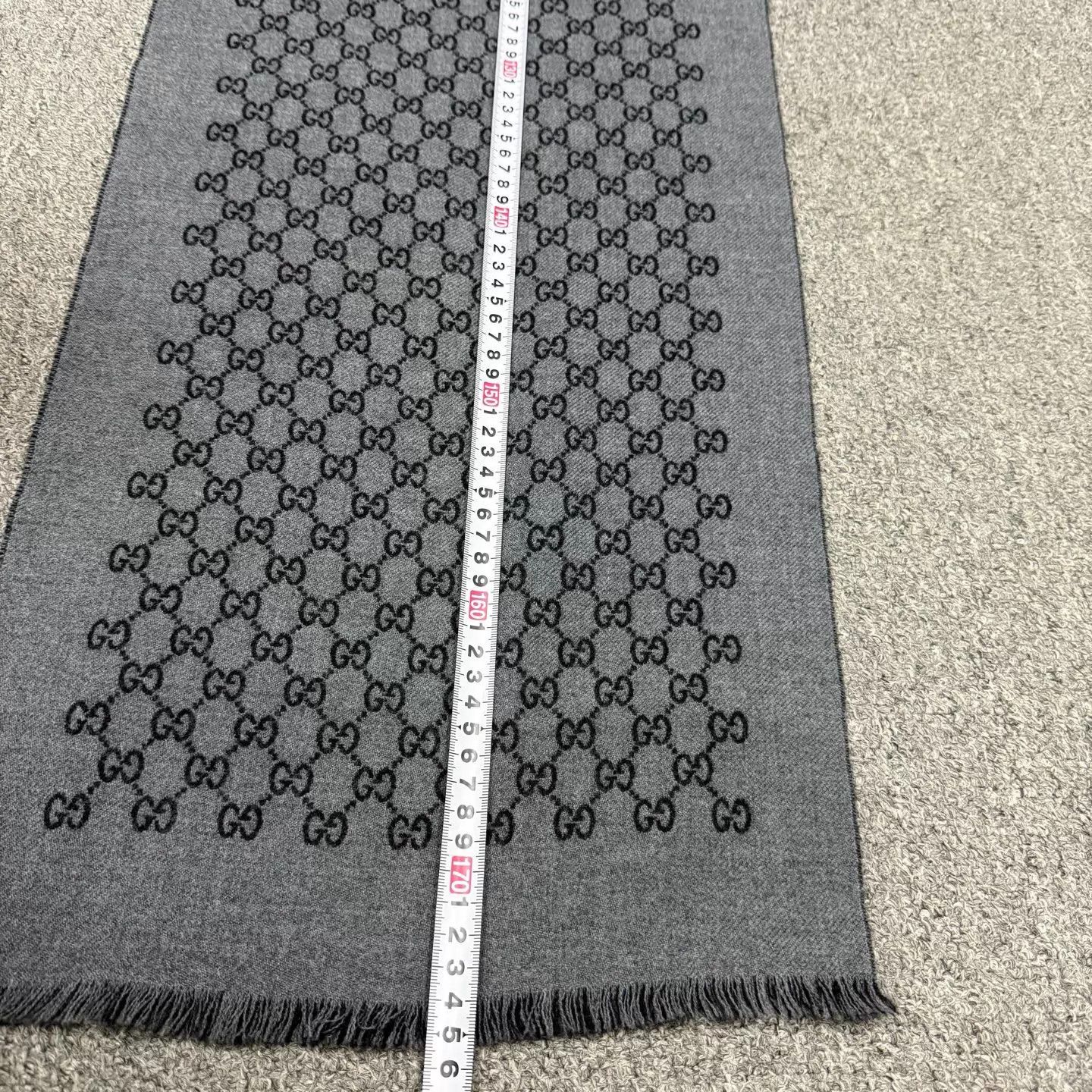 Gucci Gucci Dark Gray Wool Scarf 33x175cm 99 New Size ONE SIZE - 6 Thumbnail