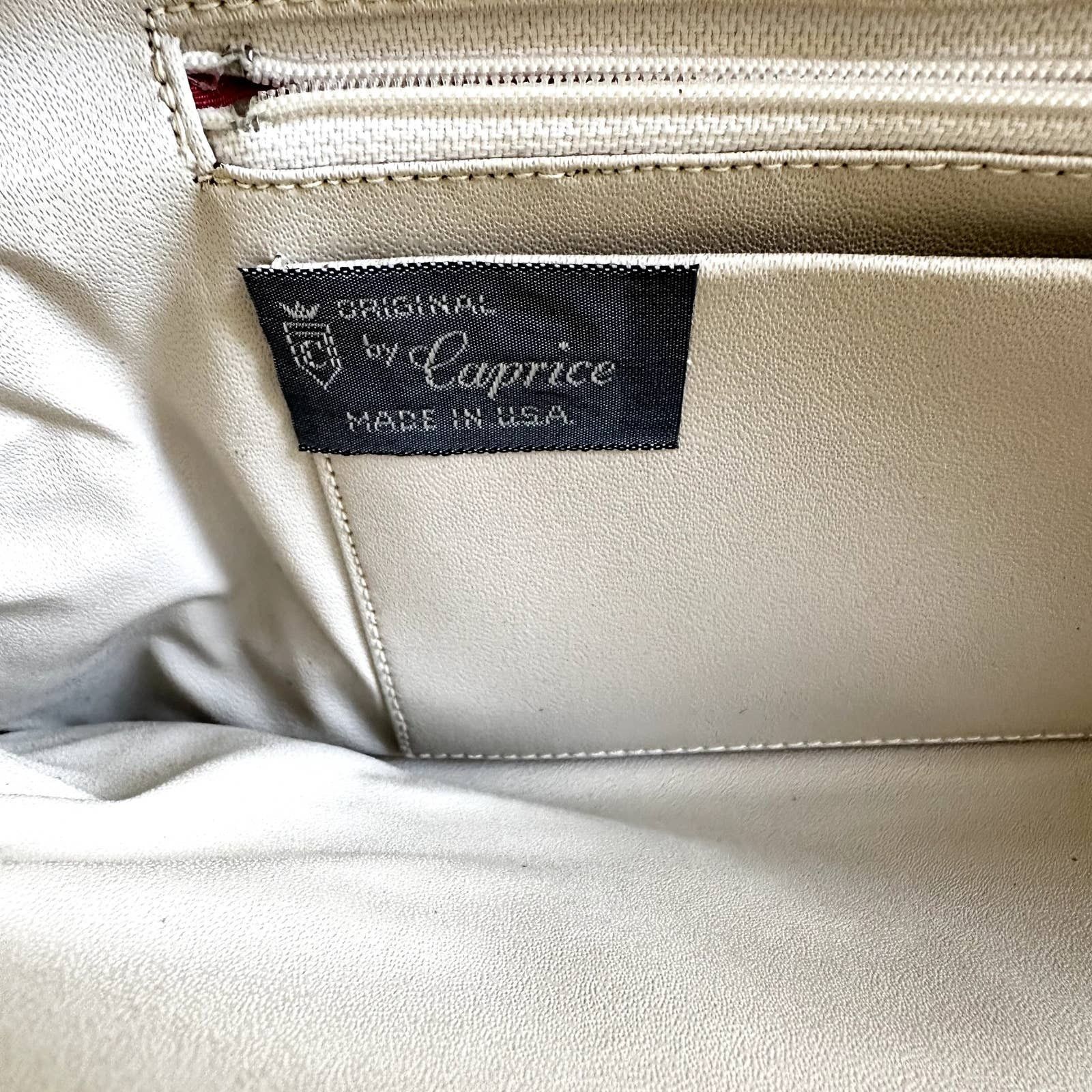Other VTG Caprice Patchwork Bag Snakeskin Leather Ostrich White Size ONE SIZE - 7 Thumbnail
