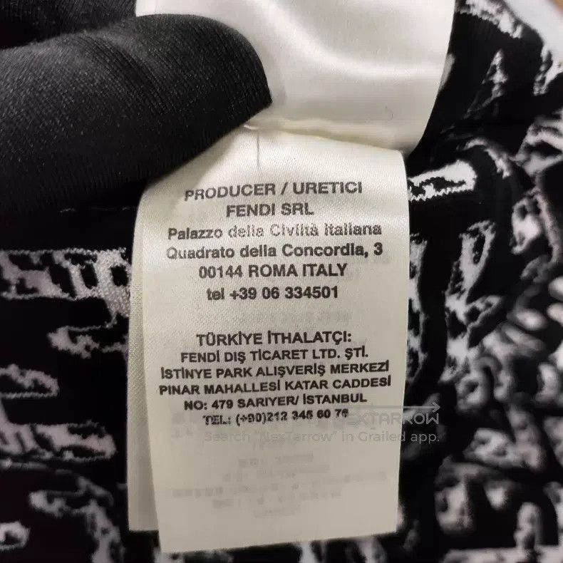 Fendi Fendi Black and White Monogram Printed Logo Knit Elastic D Size XS / US 0-2 / IT 36-38 - 6 Thumbnail