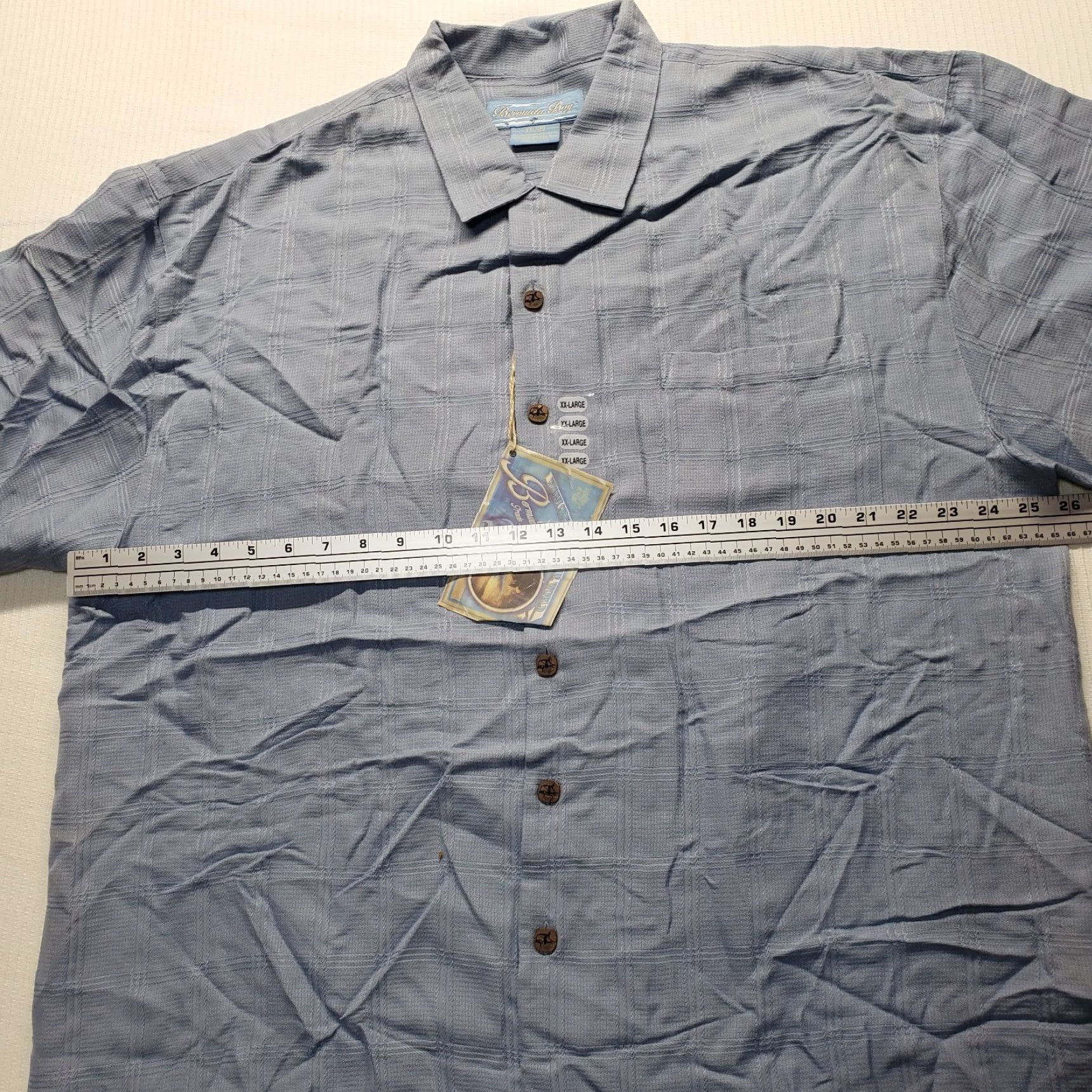 Vintage Bermuda Bay Shirt Adult 2XL Blue Floral Print Hawaiian Button-Up Pocket Casual Beach 70s 80s Logo Hawaii Size US XXL / EU 58 / 5 - 5 Thumbnail