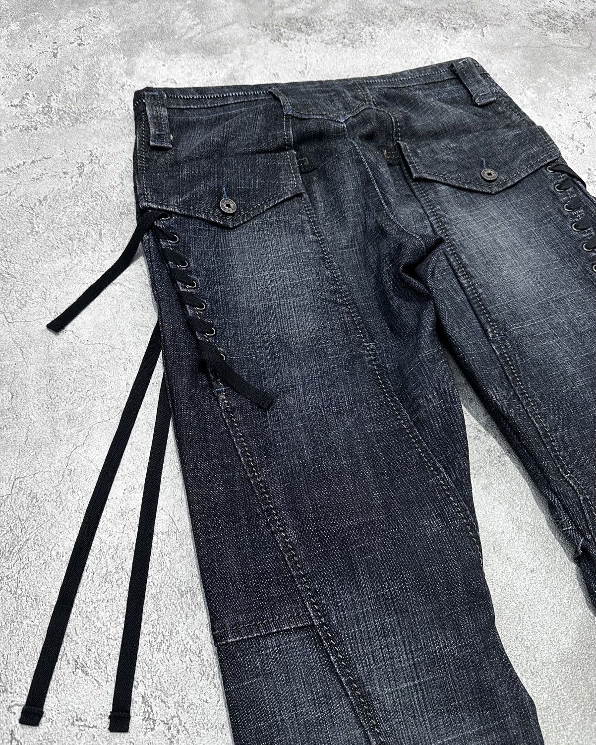 Marithe + Francois Girbaud × Vintage Marithe Francois Girbaud Laced Up Skinny Jeans Size US 27 - 10 Thumbnail