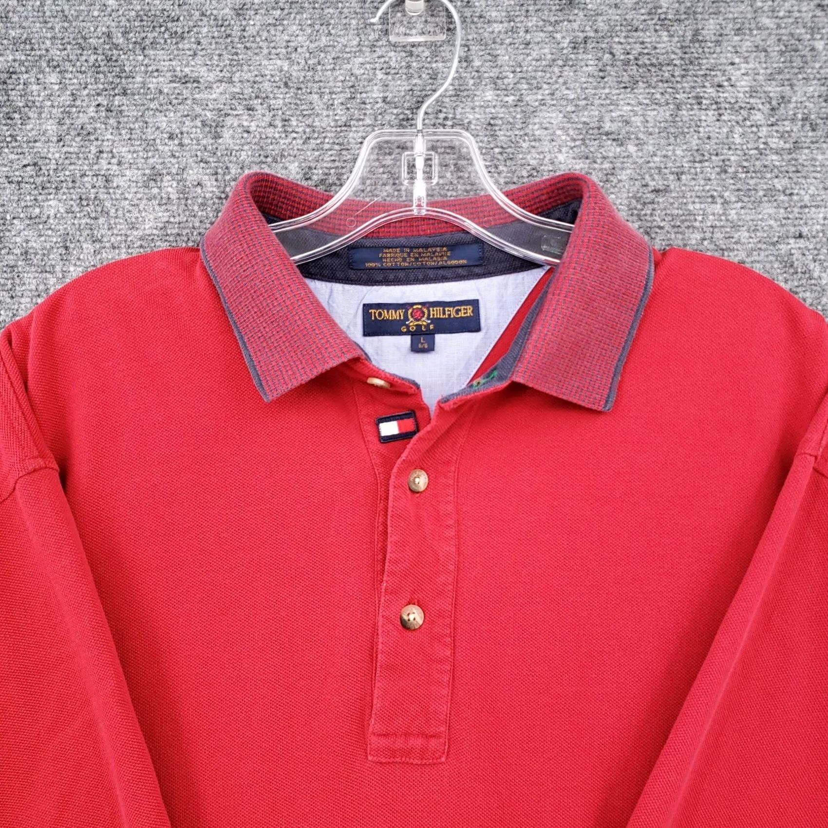 Tommy Hilfiger Tommy Hilfiger Golf Polo Shirt Mens L Red Logo Short Sleeves Performance Polo Shirt Size US L / EU 52-54 / 3 - 5 Thumbnail