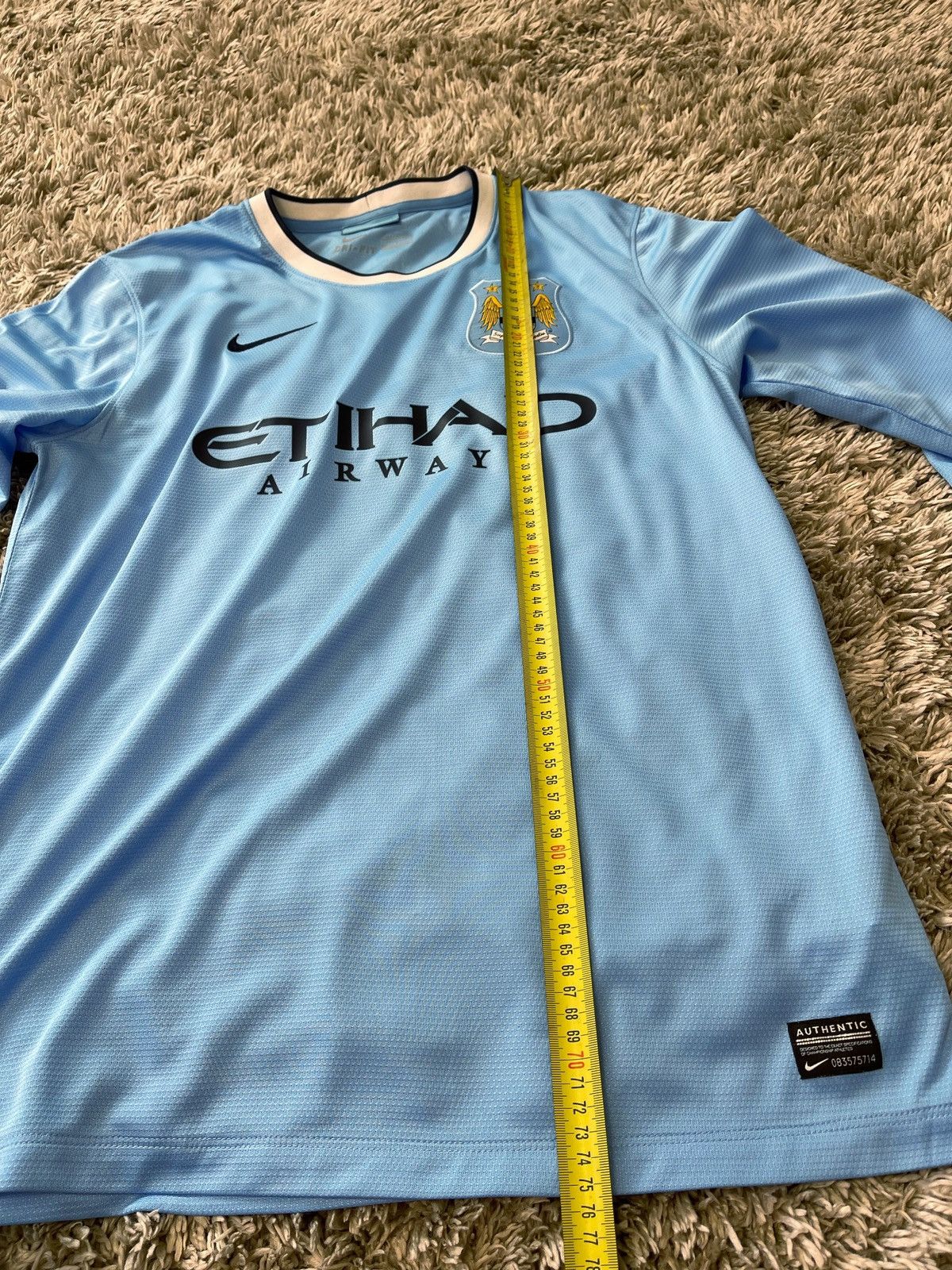 Nike Manchester City 2013 2014 Home Shirt Jersey Nike Long Sleeve Size US L / EU 52-54 / 3 - 12 Thumbnail
