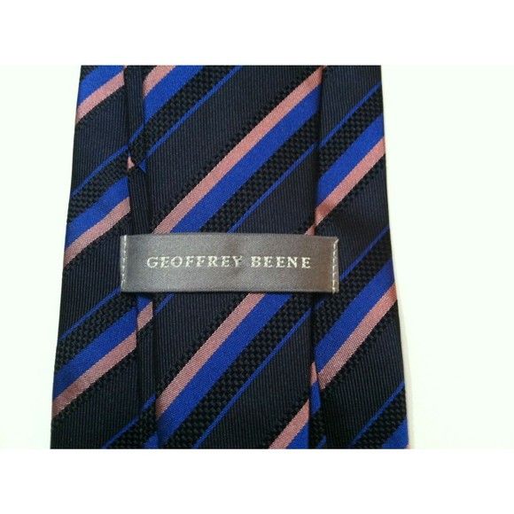 Other GEOFFREY BEENE MENS NEW NAVY 100%SILK STRIPED TIE WIDTH: 4" Size ONE SIZE - 2 Thumbnail