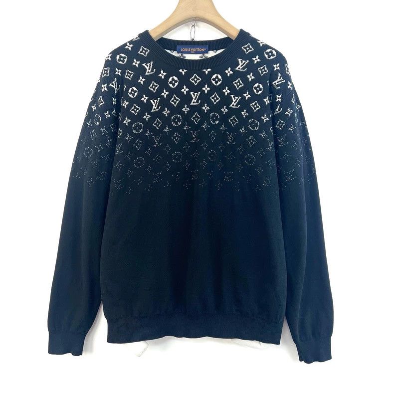 Louis Vuitton Louis Vuitton Black and grey upper gradient logo sweater Size US L / EU 52-54 / 3 - 1 Thumbnail
