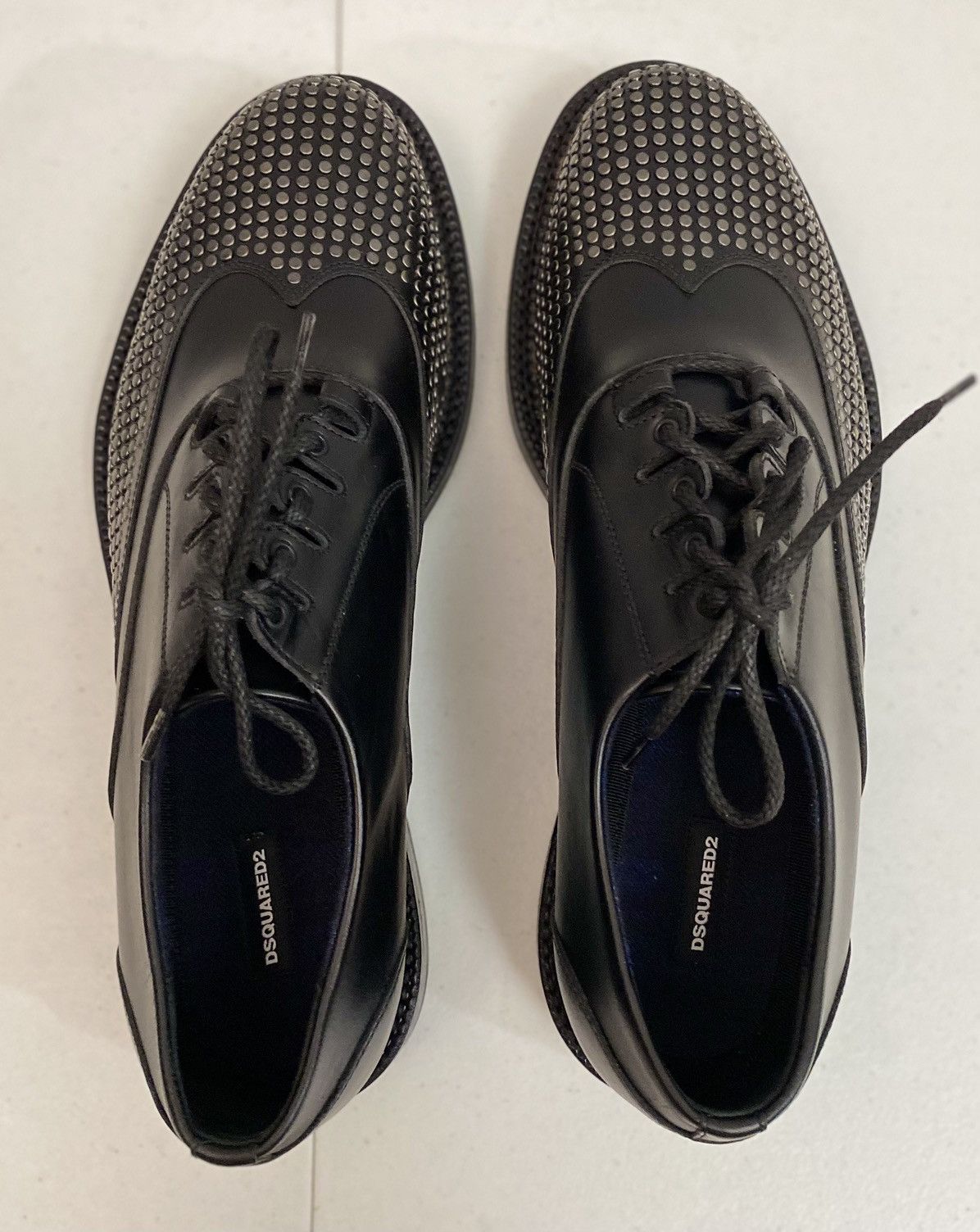 Dsquared2 Dsquared2 🇮🇹 Black Leather Metalhead Wingtip Derby 12 NEW Size US 12 / EU 45 - 11 Thumbnail
