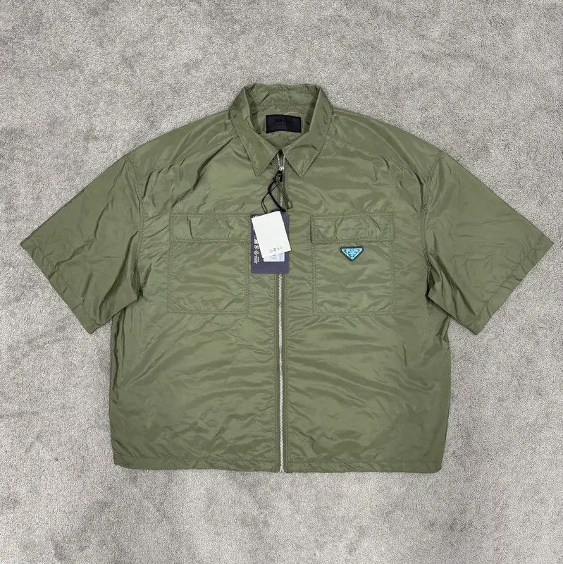 Prada Men's Summer Green Polyester T-Shirt