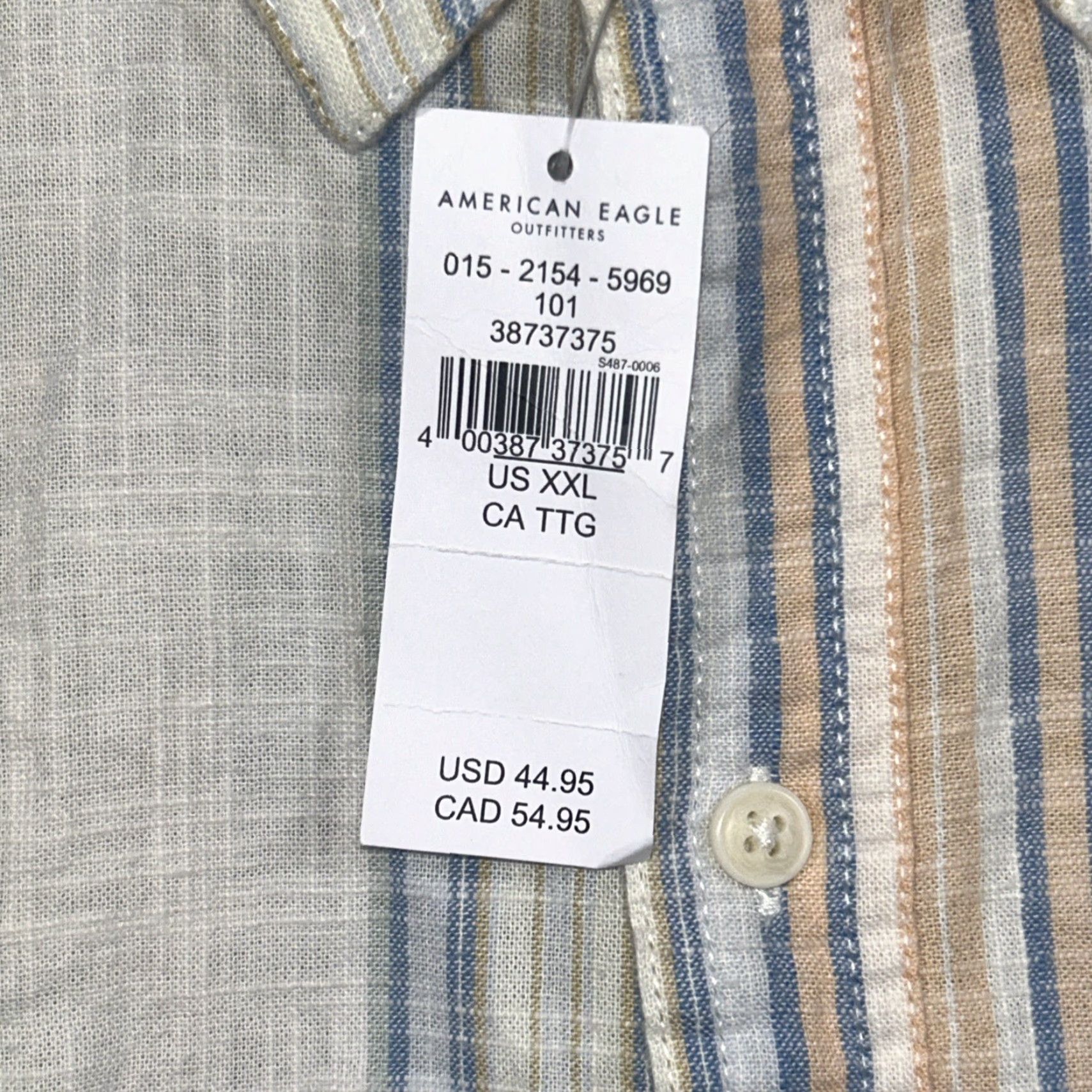 American Eagle Outfitters American Eagle Outfitters Button-Up Shirt Pocket Vertical Striped XXL Men Regular Size US XXL / EU 58 / 5 - 5 Thumbnail