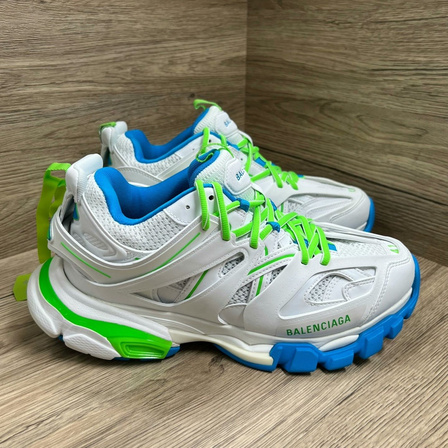 Balenciaga Balenciaga Track White Green Blue Dad Shoes Size US 8 / EU 41 - 2 Thumbnail