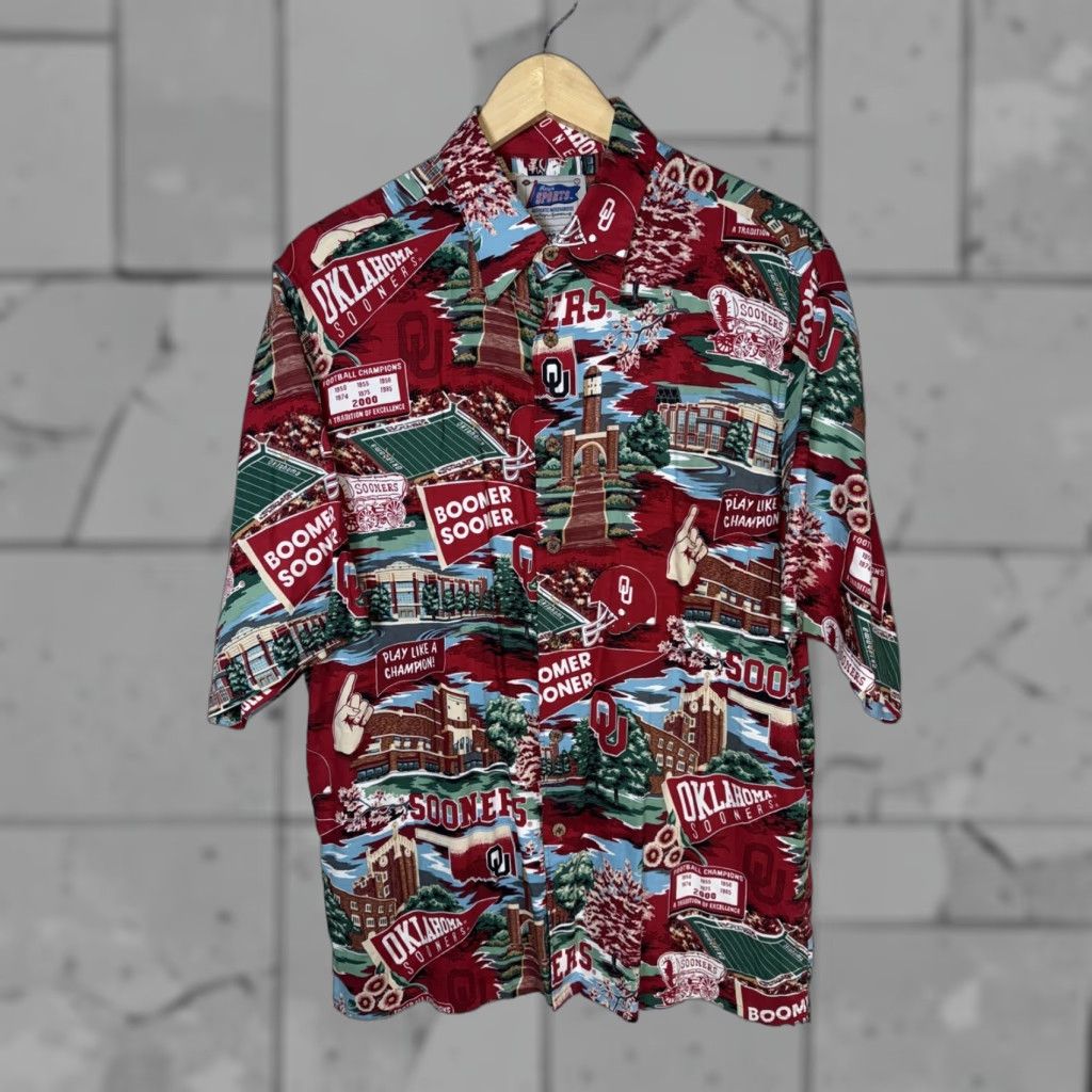 Reyn Spooner VTG Reyn Spooner Hawaiian Camp Shirt OU Football Sooners 100% Rayon M Multicolor Button-Up Short Sleeve Men Size US M / EU 48-50 / 2 - 1 Thumbnail