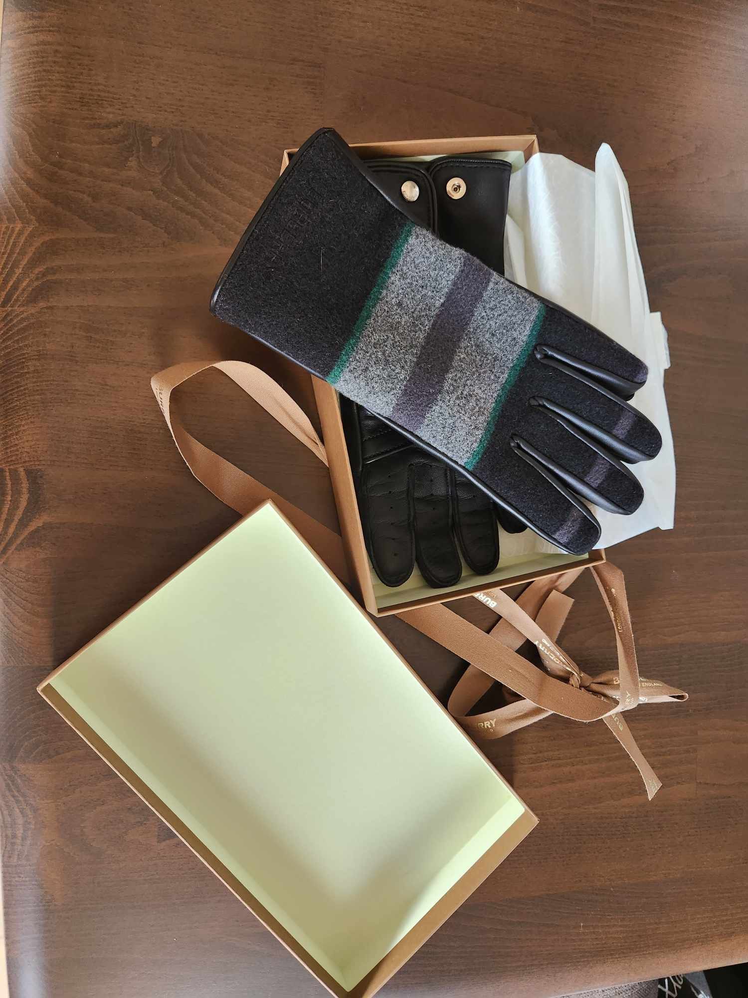 Burberry Burberry Leather Cashmere Gloves Size ONE SIZE - 5 Thumbnail