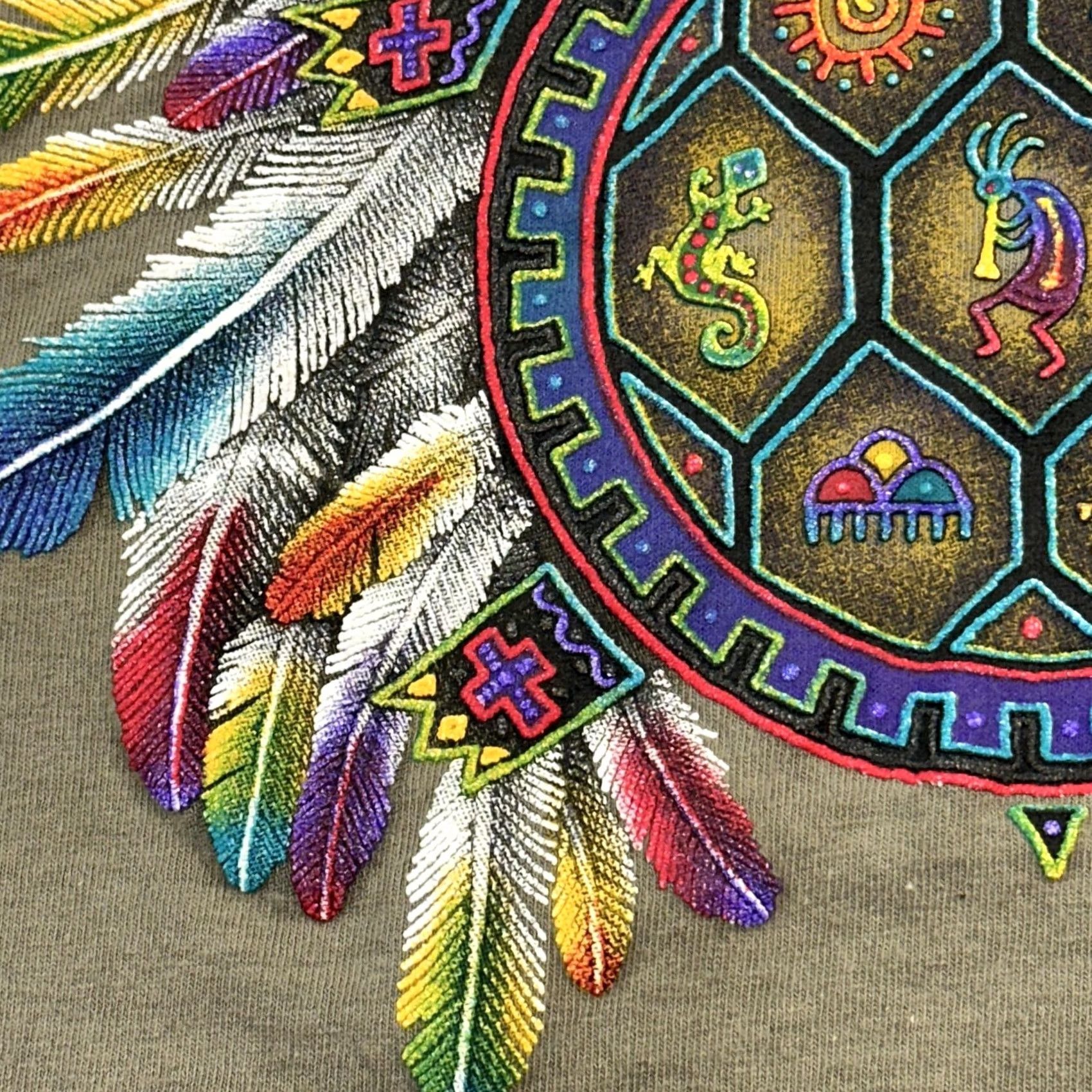 Native VINTAGE Sportex Shirt Mens XL Native Southwest Kokopelli Puff Print USA Made 90s Shirt Size US XL / EU 56 / 4 - 3 Thumbnail