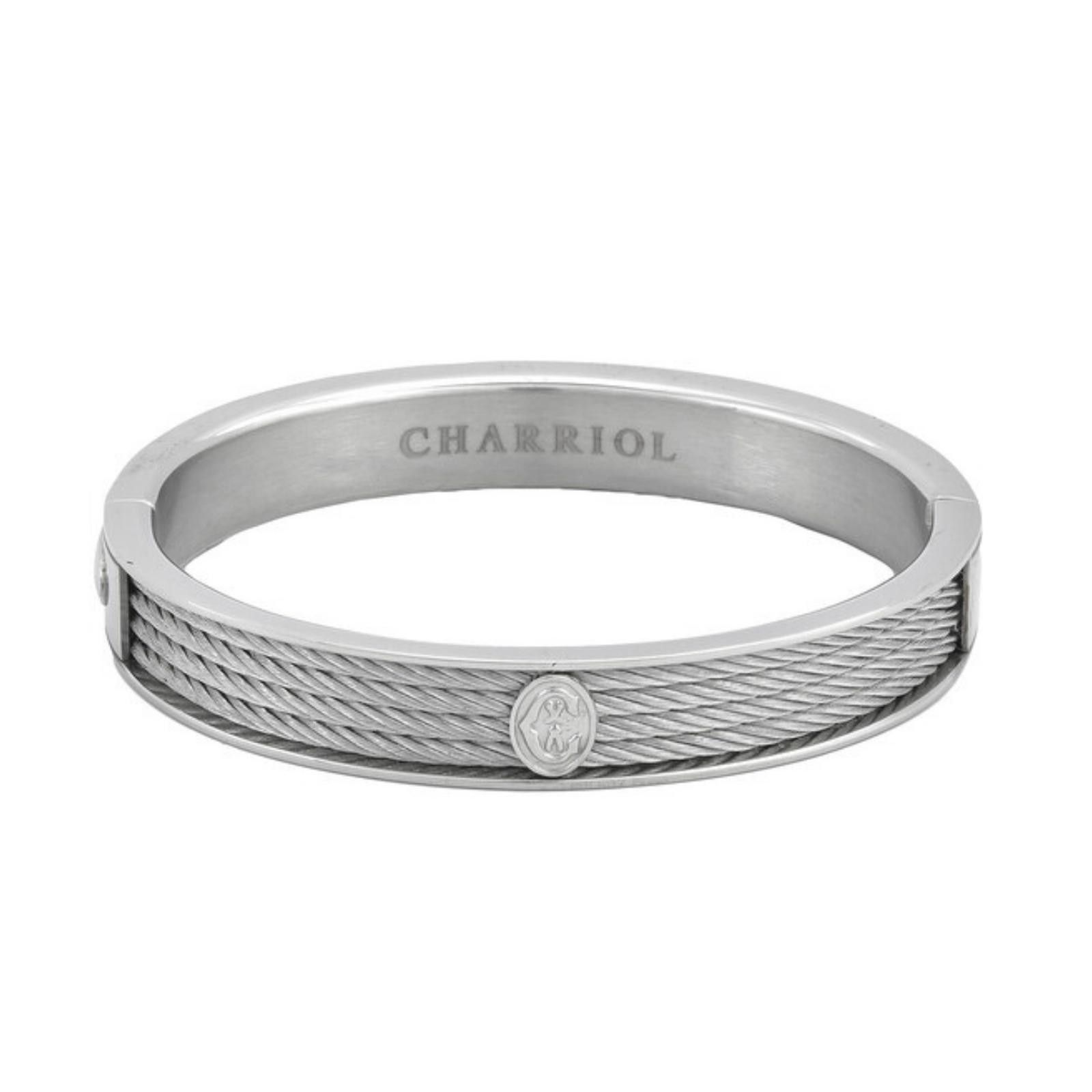 Carrol & Co. Charriol Logo Bangle Bracelet – Stainless Steel Size ONE SIZE - 2 Thumbnail