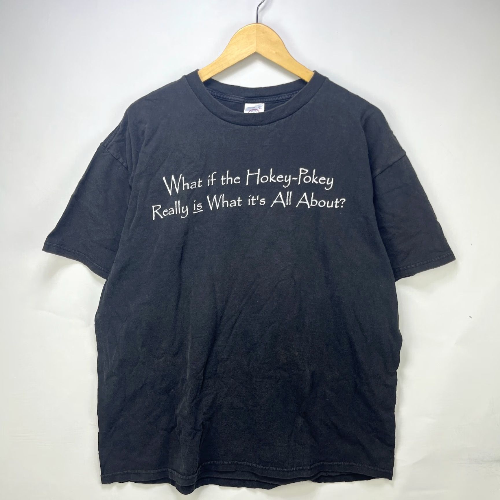 Vintage VINTAGE Funny Statement Comedy T-Shirt XL Men Black 90s Sun Faded Size US XL / EU 56 / 4 - 2 Thumbnail