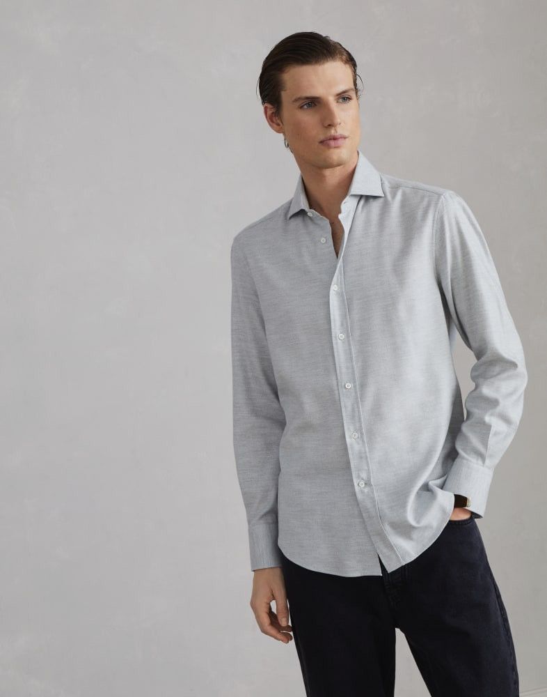 Brunello Cucinelli o1w1db10825 Shirt in Grey Size US L / EU 52-54 / 3 - 1 Thumbnail