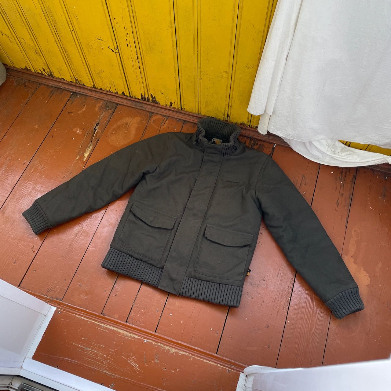 Carhartt Vintage Carhartt Olive Bomber Jacket – Canvas Workwear Size US M / EU 48-50 / 2 - 2 Thumbnail