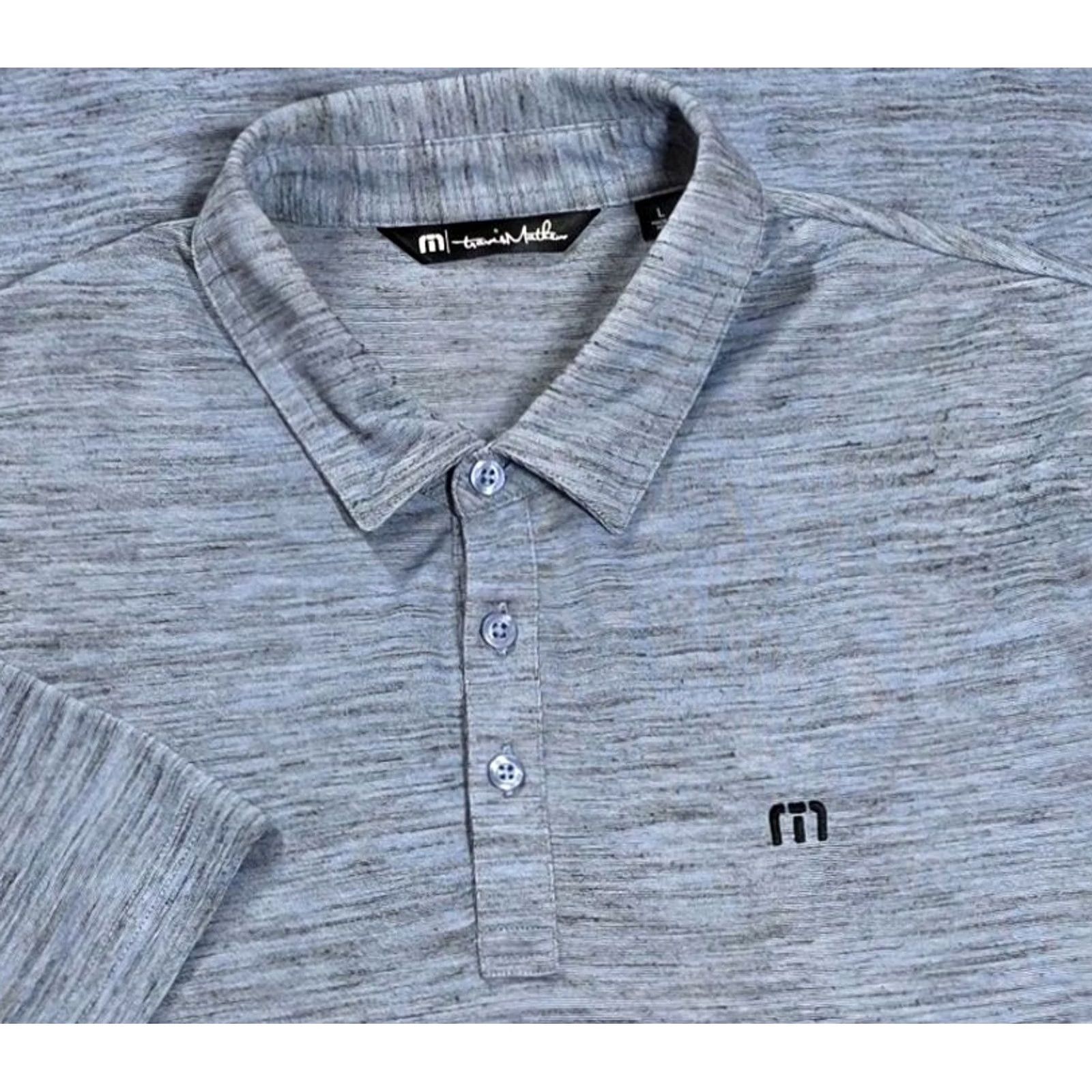 TravisMathew Travis Mathew Golf Polo Shirt Mens XL Heather Blue Gray Shirt Pique Performance Size US XL / EU 56 / 4 - 2 Thumbnail