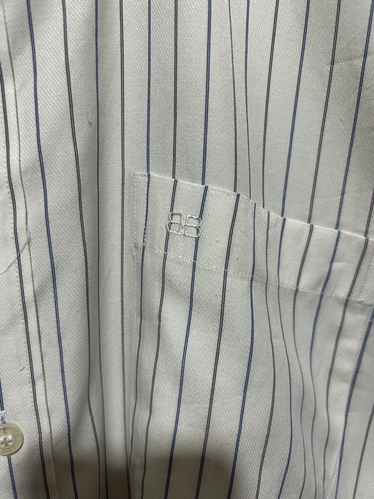 Balenciaga Balenciaga BB Paris Stripe Pocket Button Shirt Luxury Size US XL / EU 56 / 4 - 5 Thumbnail