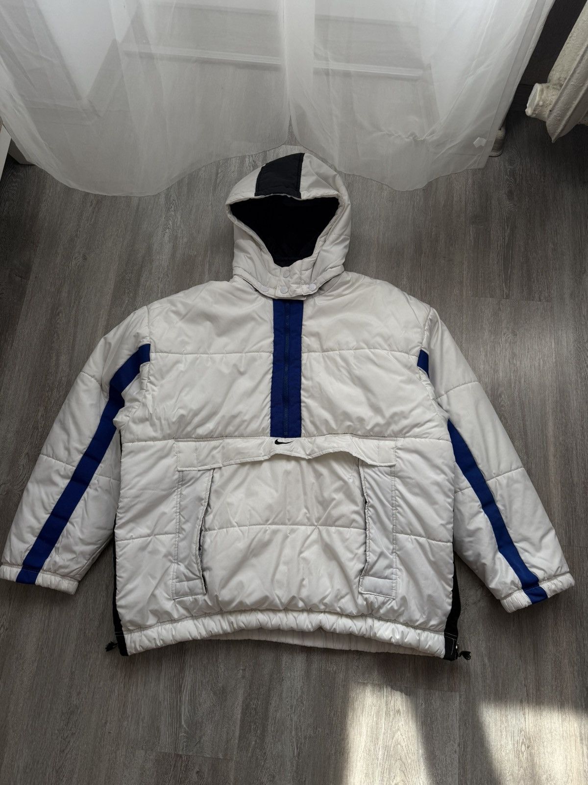 Nike Vintage Nike Anorak Center Swoosh Puffer Jacket Size US L / EU 52-54 / 3 - 2 Thumbnail