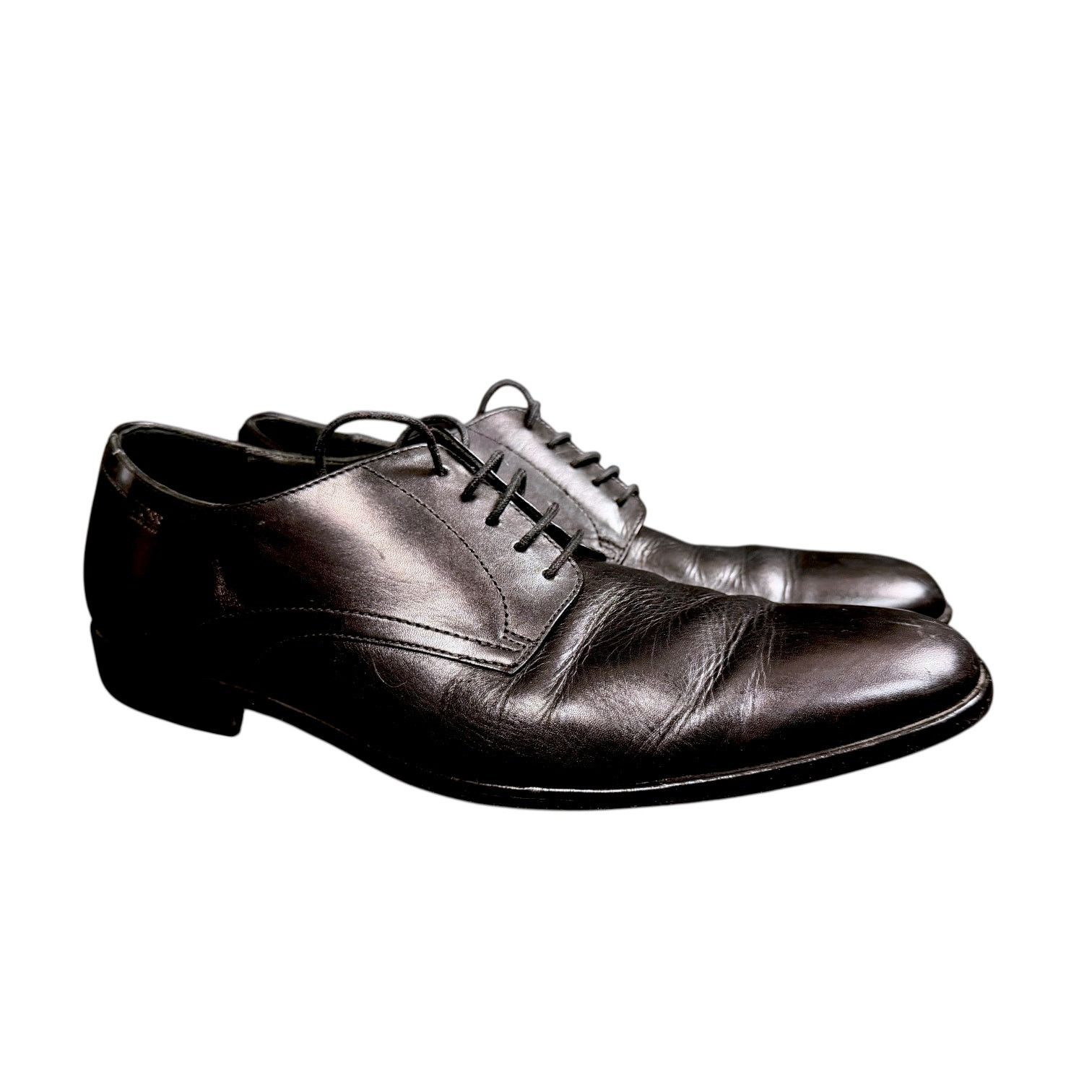 Hugo Boss Men's Hugo Boss Brown Leather Derby Lace Round Toe Shoes 8.5 Size US 8.5 / EU 41-42 - 1 Thumbnail