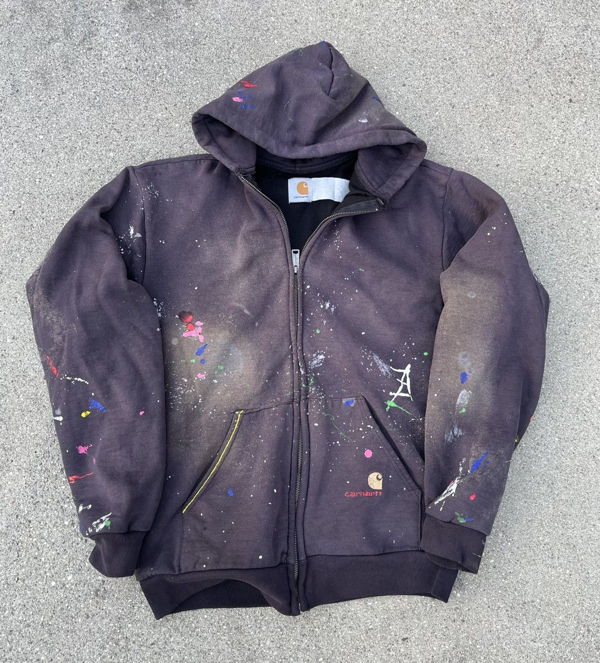 Carhartt × Carhartt Wip Vintage Carhartt Hoodie Sun Fade Distressed Jacket Thermal Size US L / EU 52-54 / 3 - 3 Thumbnail