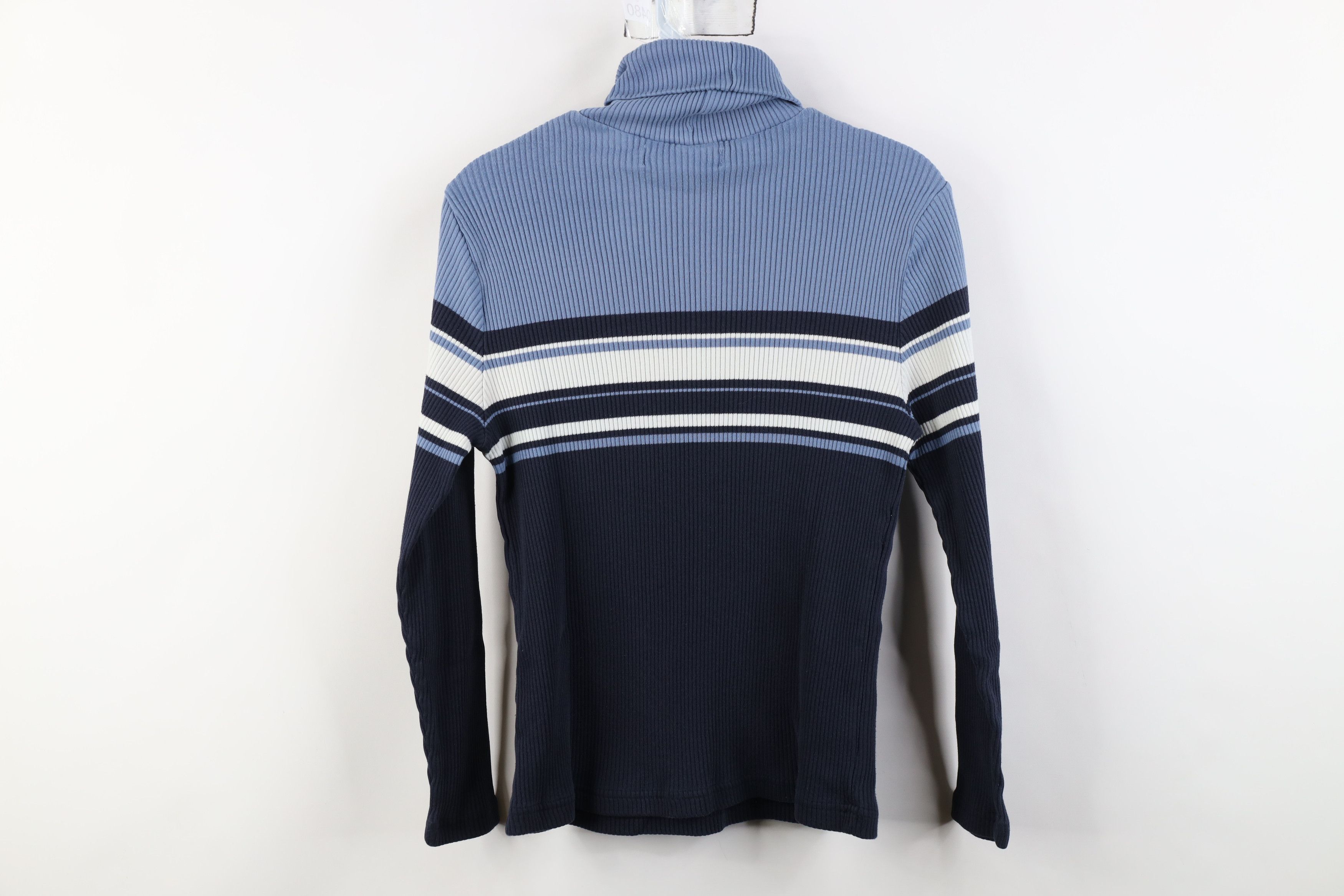 Vintage Vintage 90s Y2K Dawsons Creek Striped Knit Turtleneck Shirt Size L / US 10 / IT 46 - 9 Thumbnail
