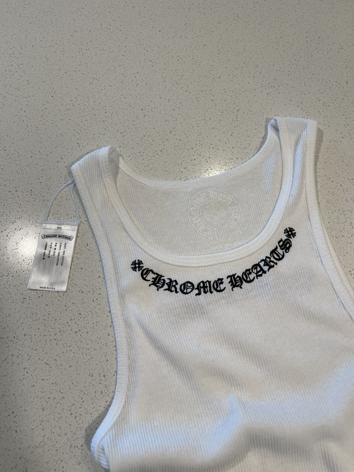 Chrome Hearts Chrome Hearts Scroll Logo White Tank Size US S / EU 44-46 / 1 - 2 Thumbnail