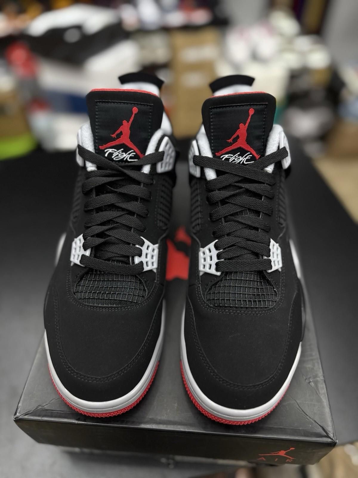 Jordan Brand NEW Nike Air Jordan 4 Retro OG Bred Black Red Shoes 10.5 Size US 10.5 / EU 43-44 - 4 Thumbnail