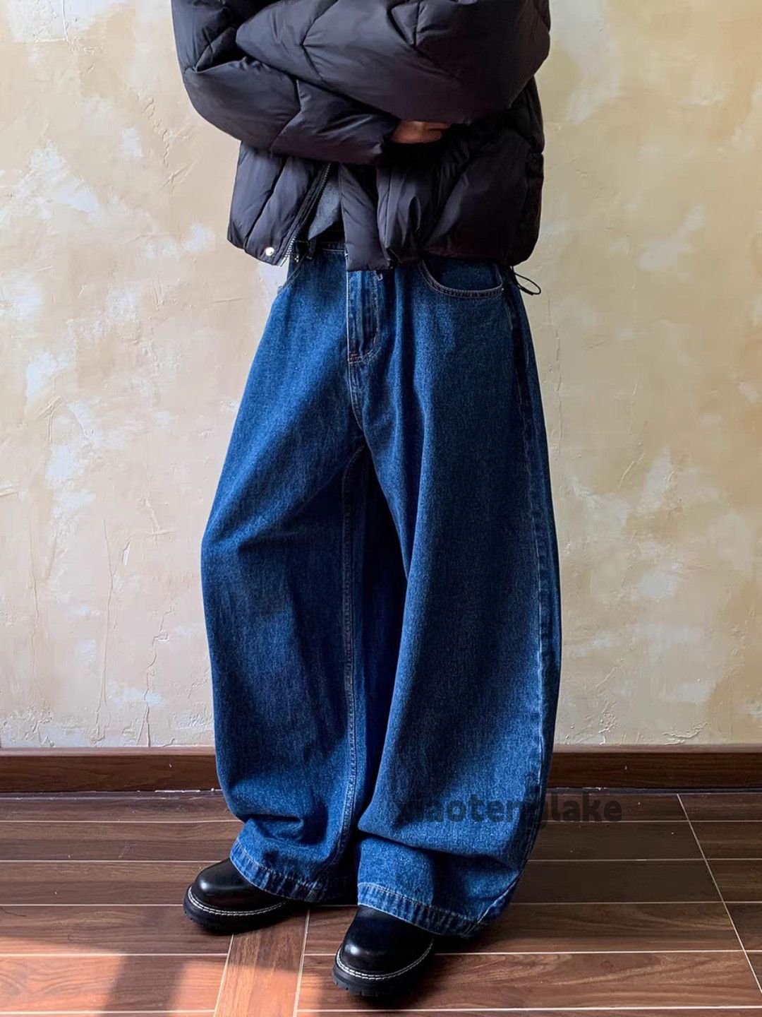 Jean Custom distressed faded loose baggy hiphop yuppie jeans Size US 28 / EU 44 - 3 Thumbnail