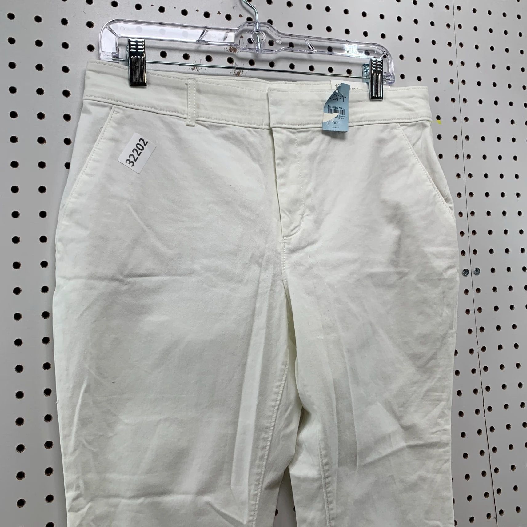 Ann Taylor Loft Girlfriend Chino Pants Women Size 10P Petite White 31x23 NWT Size 32" / US 10 / IT 46 - 5 Thumbnail