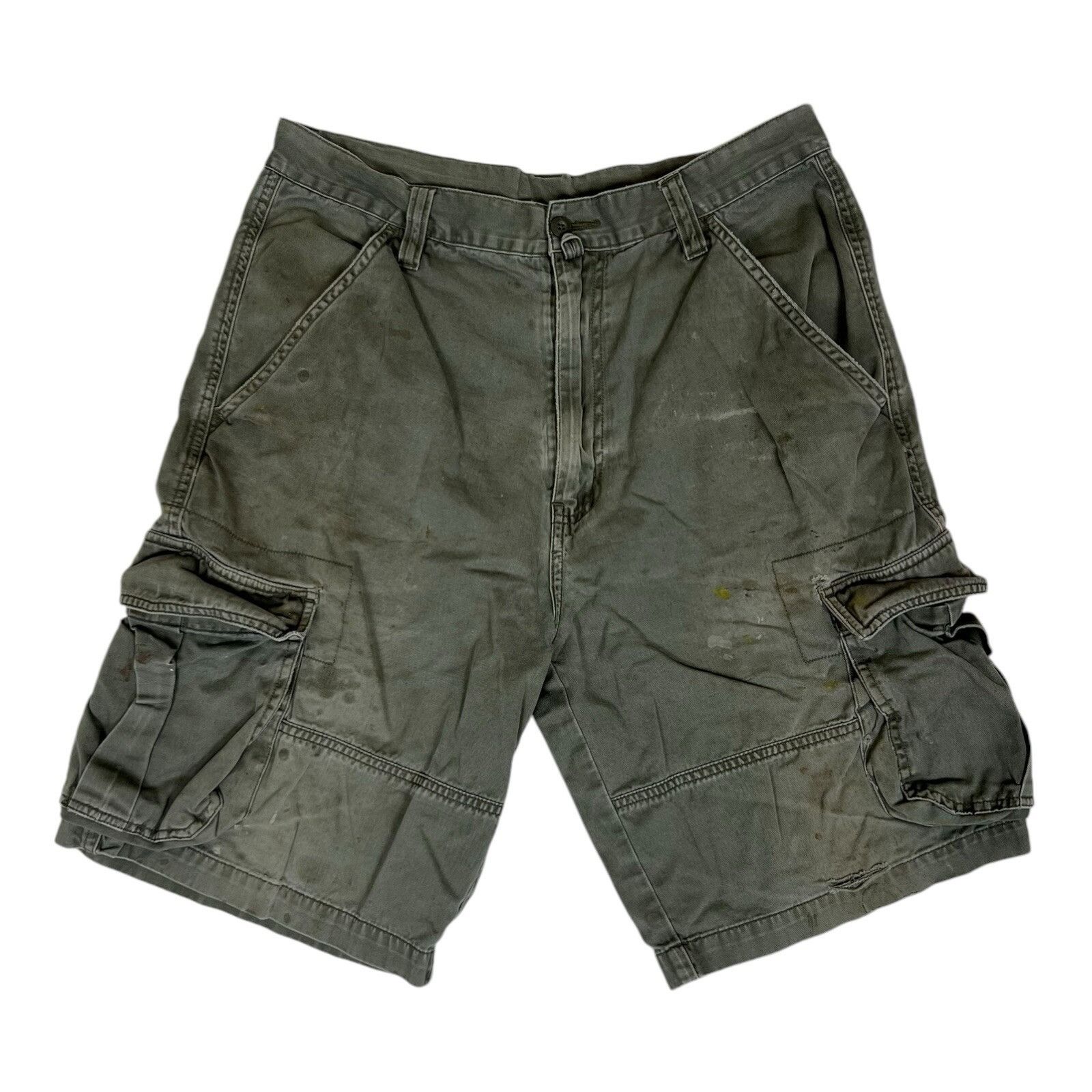 Sideout Vintage Sideout Cargo Shorts Size 32 Green Thrashed Surf Gru Size US 32 / EU 48 - 1 Thumbnail