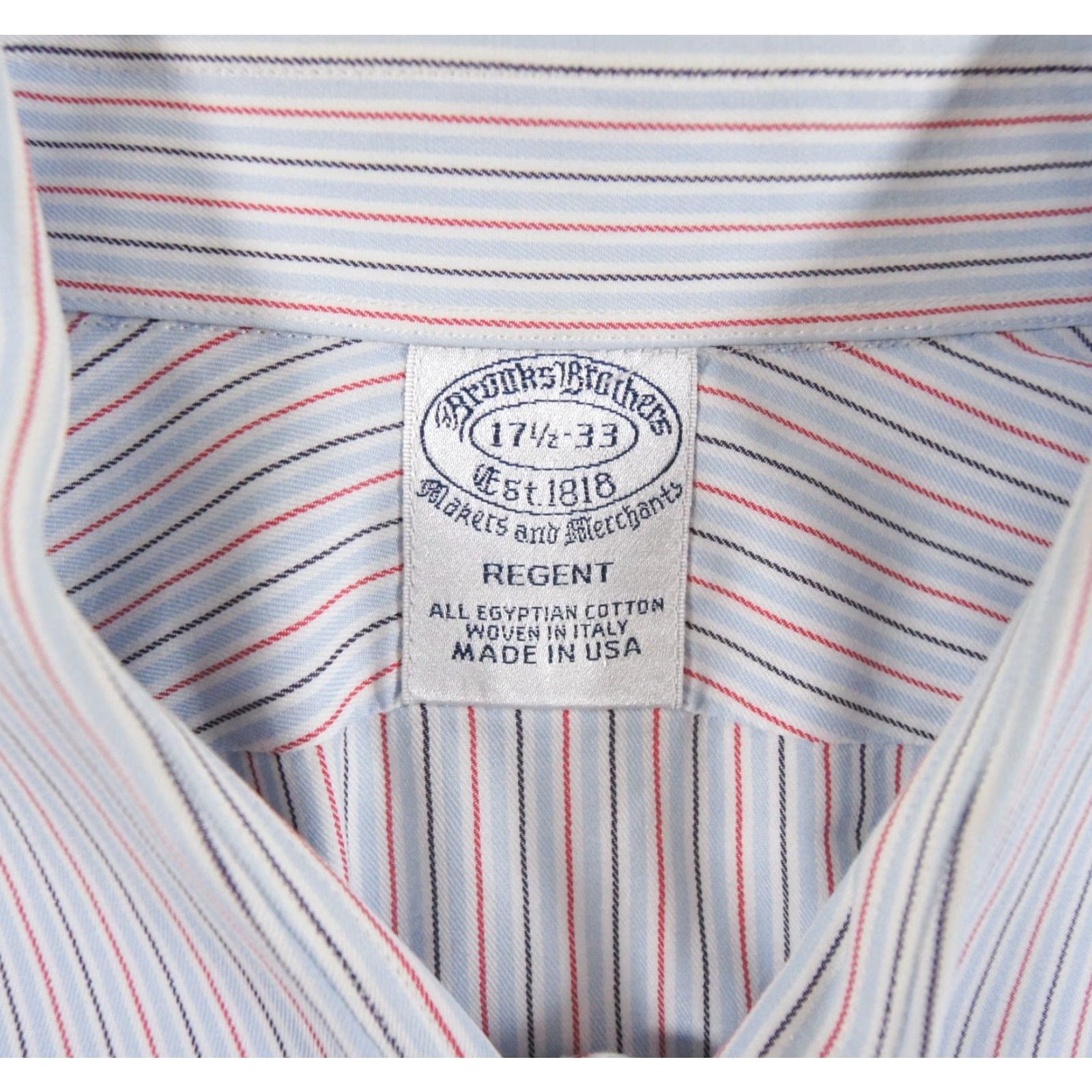 Brooks Brothers VINTAGE Brooks Brothers Men's Button-Up Shirt Reg 17.5 Egyptian Cotton Striped Casual Formal All Seasons Size US XL / EU 56 / 4 - 7 Thumbnail
