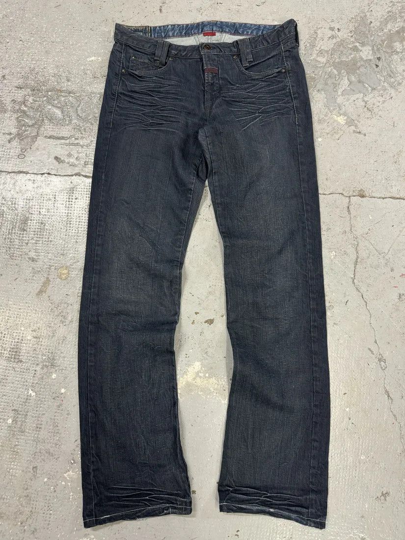 Designer × Marithe + Francois Girbaud × Vintage 2000s Marithé + François Girbaud Blue Brut Distressed Denim Jeans Size US 31 - 1 Thumbnail