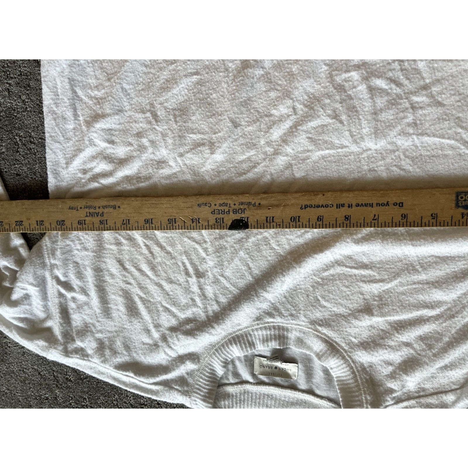 Lucky Brand VINTAGE Lucky Brand Shirt Womens Small White Knit Long Sleeve Pullover T-Shirt 90s Womens Size S / US 4 / IT 40 - 4 Thumbnail