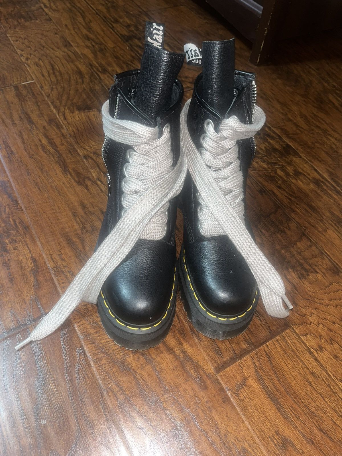 Designer × Dr. Martens × Rick Owens Dr Martens X Rick Owens 1460 Jumbo Lace Quad Leather Boots Size US 9 / EU 42 - 2 Thumbnail