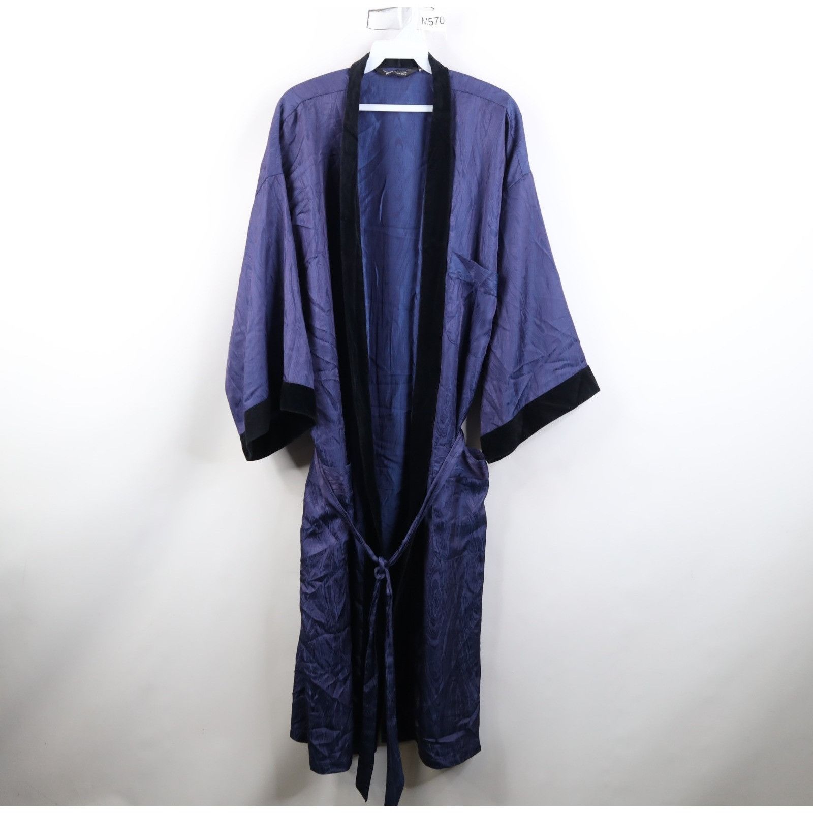 Pierre Cardin Vintage 70s Pierre CardinVelvet Trim Silky Belted Robe Size US S / EU 44-46 / 1 - 1 Thumbnail