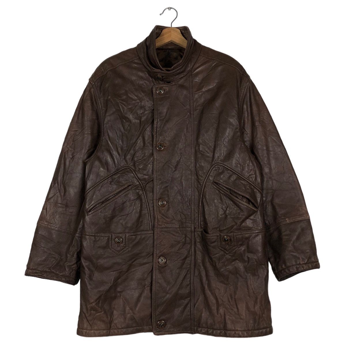 🔥Vtg Biker Leather Jacket Moare Japan Issey Miyake