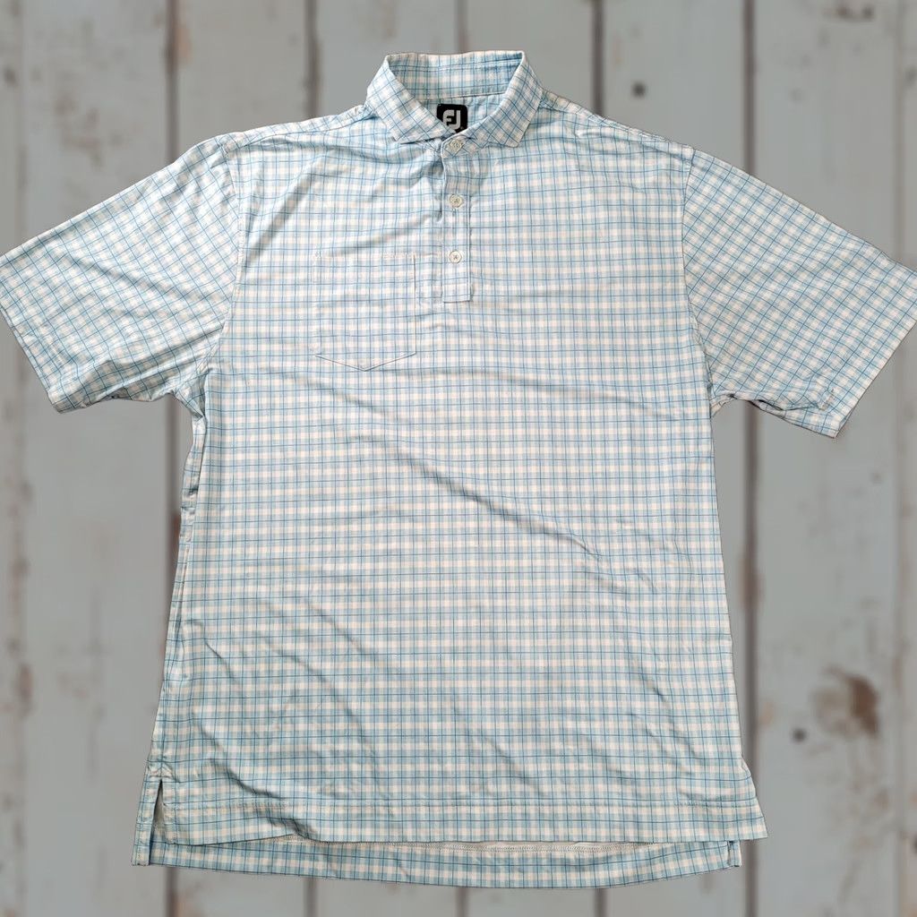 Footjoy Foot Joy FJ Performance Polo Shirt Mens Geometric Stretch XL Logo Blue Size US XL / EU 56 / 4 - 1 Thumbnail