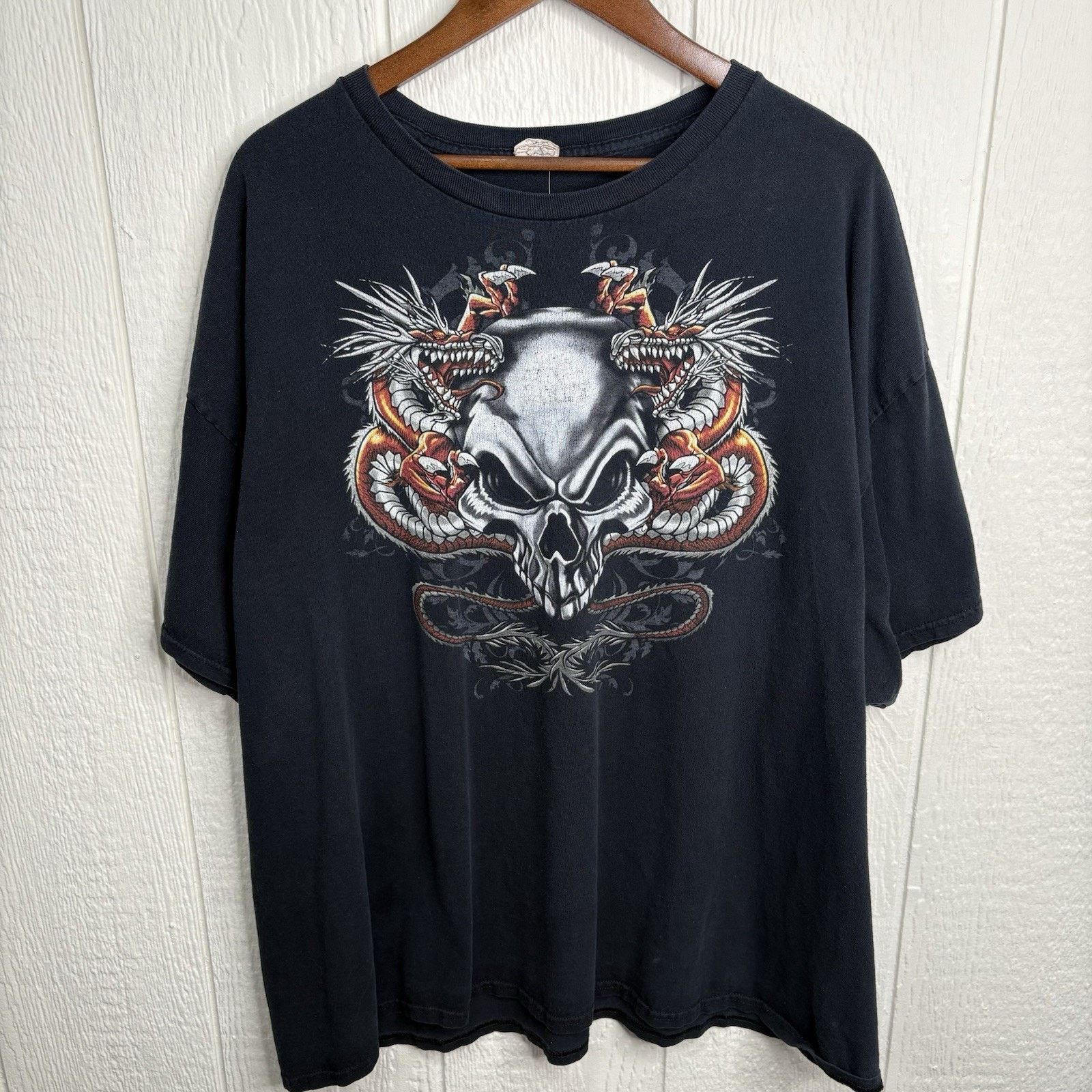 Gildan Y2K Black Dragon And Skull Tee Size 3XL Size US XXL / EU 58 / 5 - 1 Thumbnail